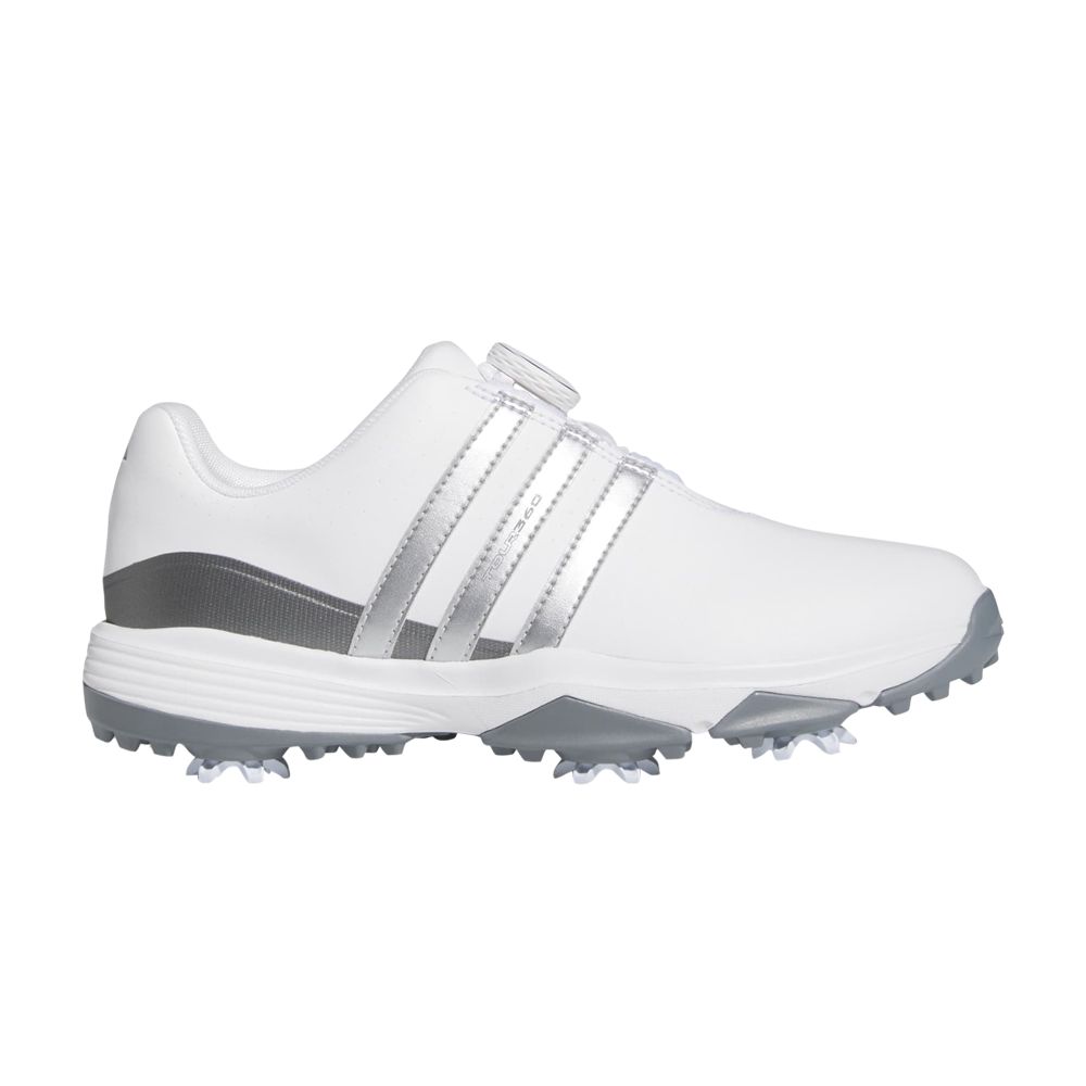 Pre-owned Adidas Originals Adidas Tour 360 24 Boa Golf J 'white Iron Metallic' | Kid's Size 2