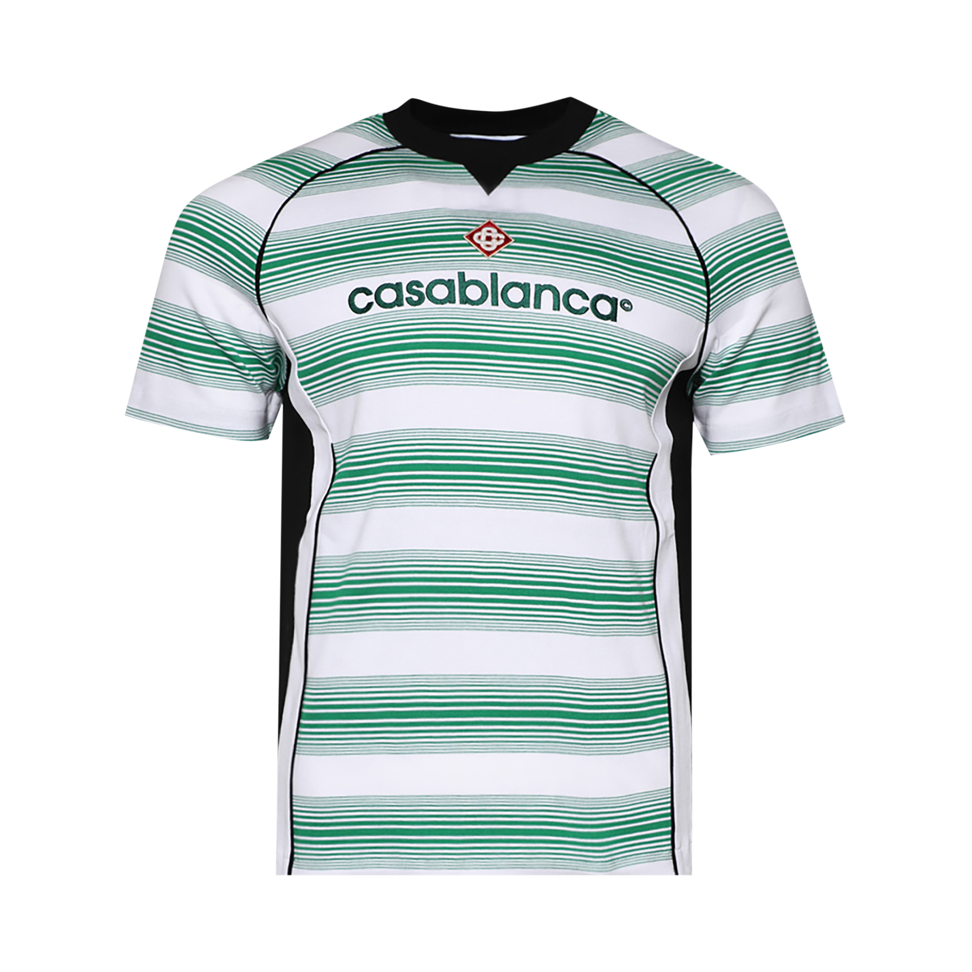 Pre-owned Casablanca Logo Stripe Panelled T-shirt 'gradient Stripe' In Multi-color