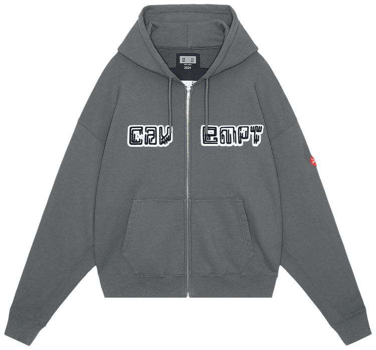 Buy Cav Empt Embroidery Zip Hoodie Charcoal CES25CS05 CHAR GOAT