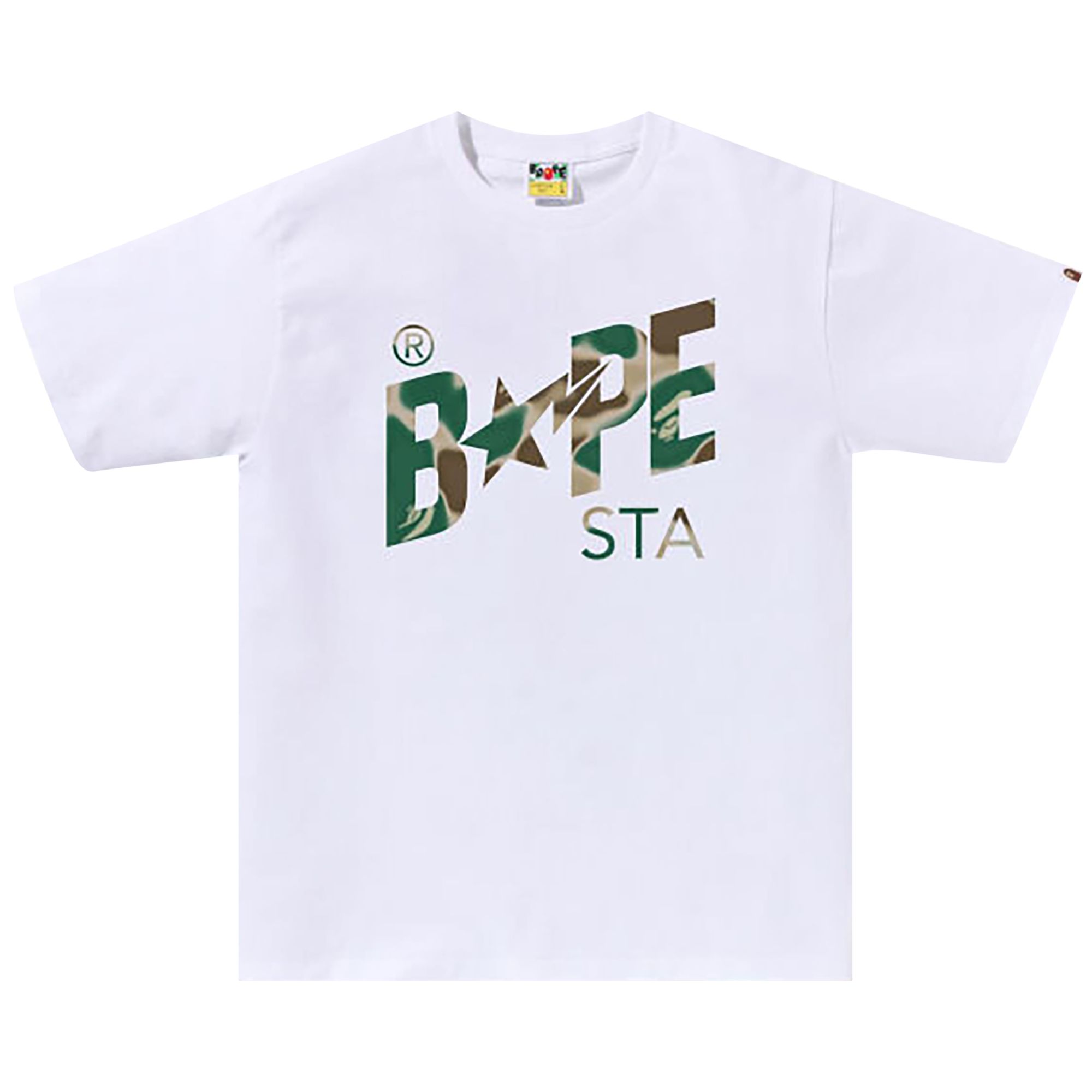 Pre-owned Bape Liquid Camo Sta Logo Tee 'white' | Men's Size S