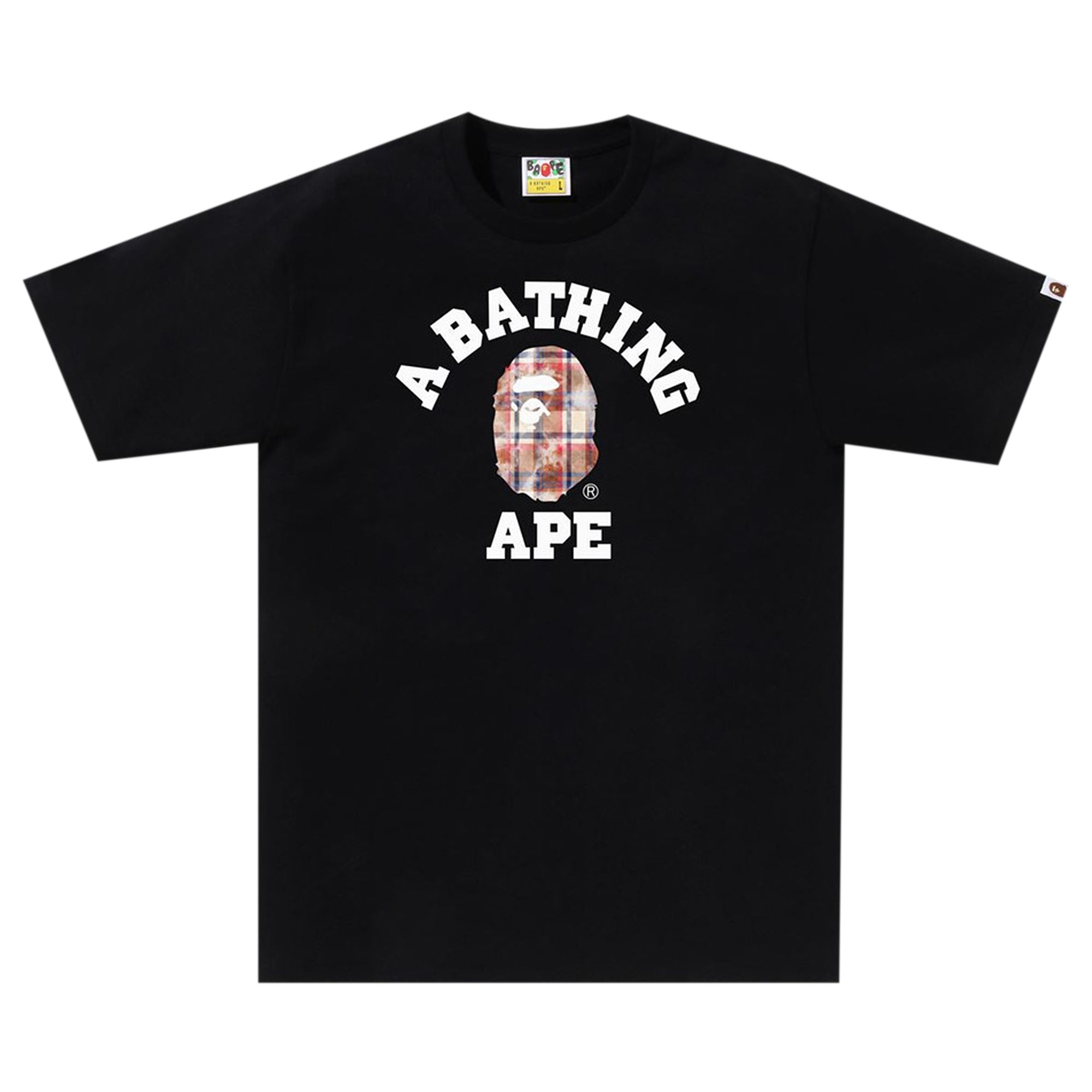 Pre-owned Bape Bleach Check College Tee 'black'