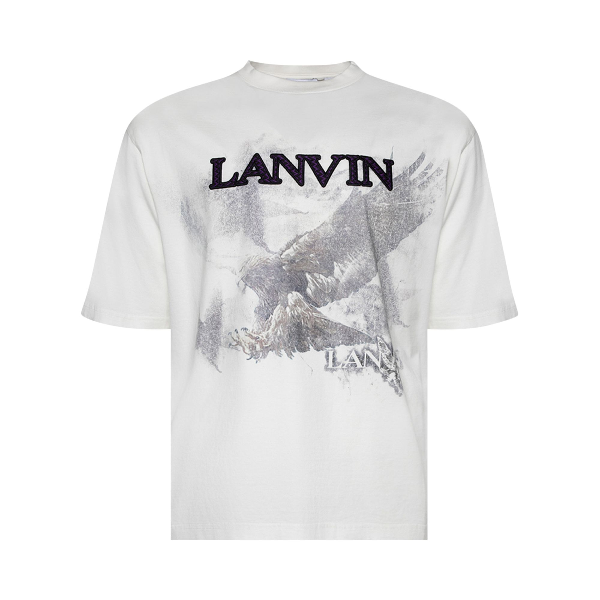 Lanvin Printed T-Shirt 'White Mustang/Black' | Men's Size 2XL