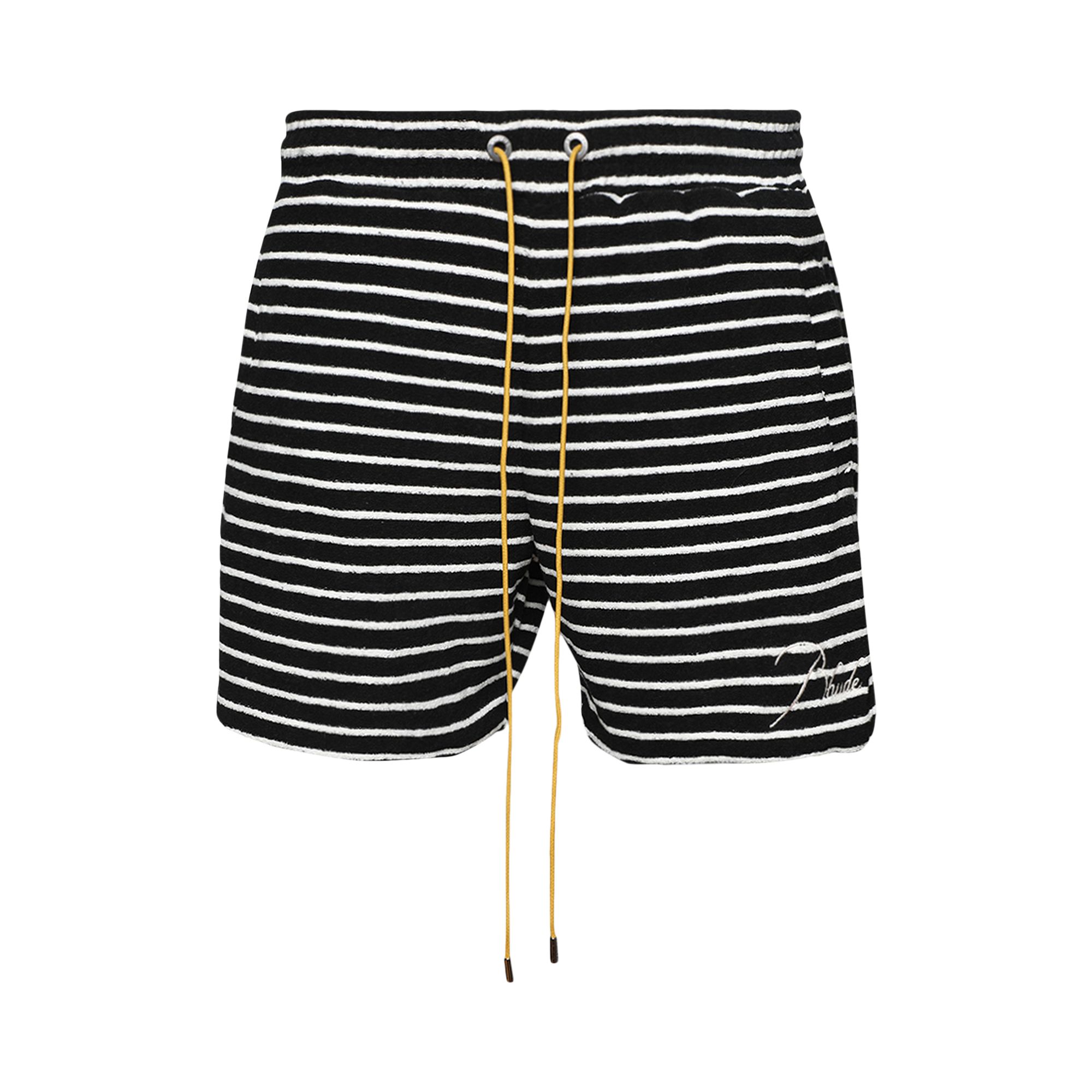 Pre-owned Rhude Stripe Towel Short 'black/white' | Men's Size L
