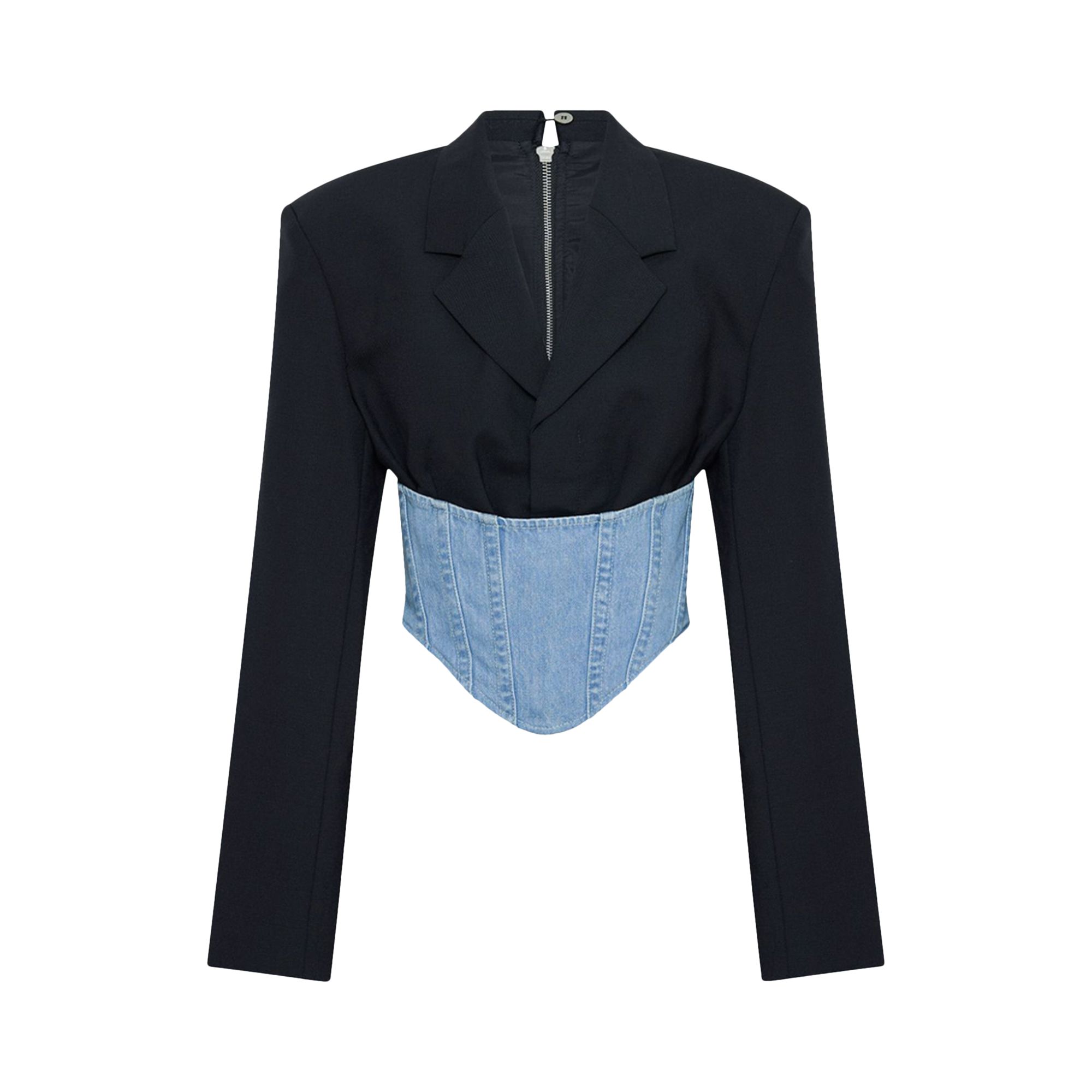 Pre-owned Dion Lee Float Corset Blazer 'black/cyan'