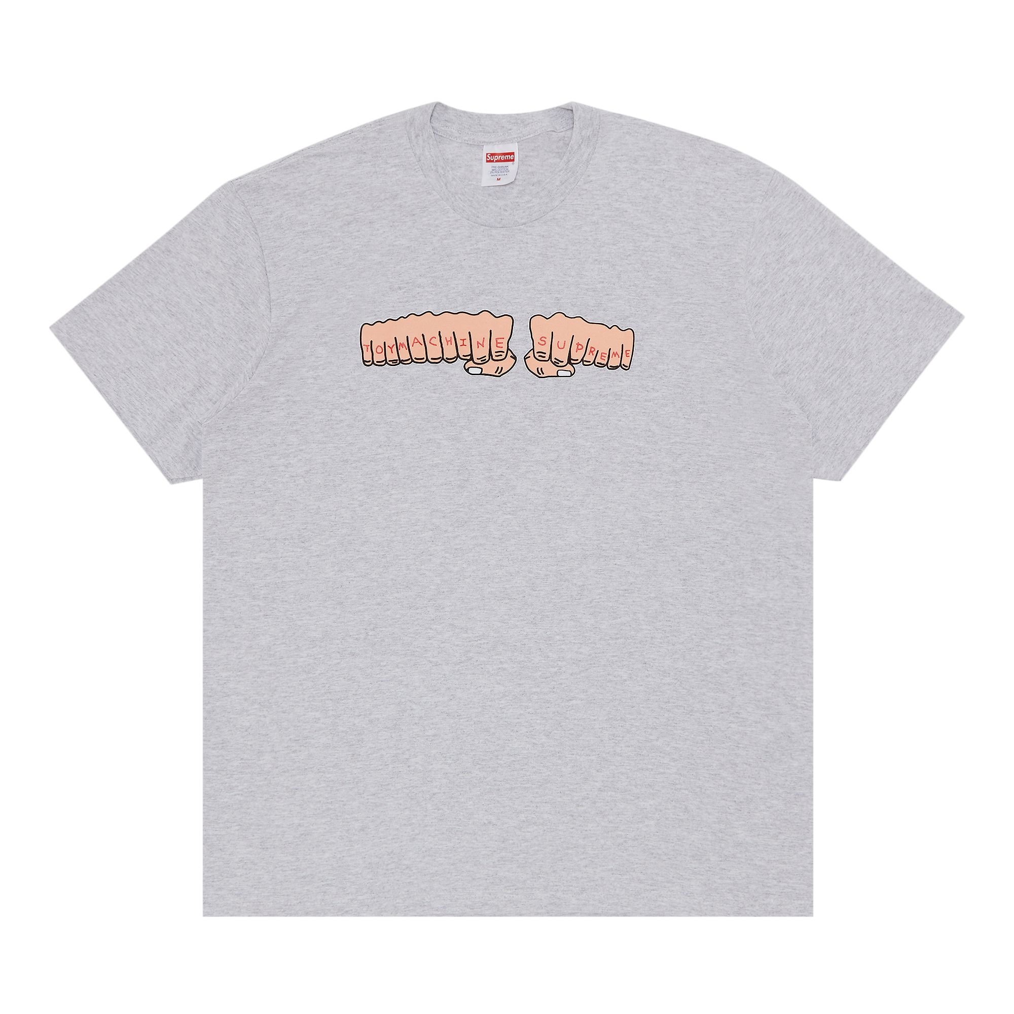 Pre-owned Supreme X Toy Machine Fist Tee 'ash Grey'