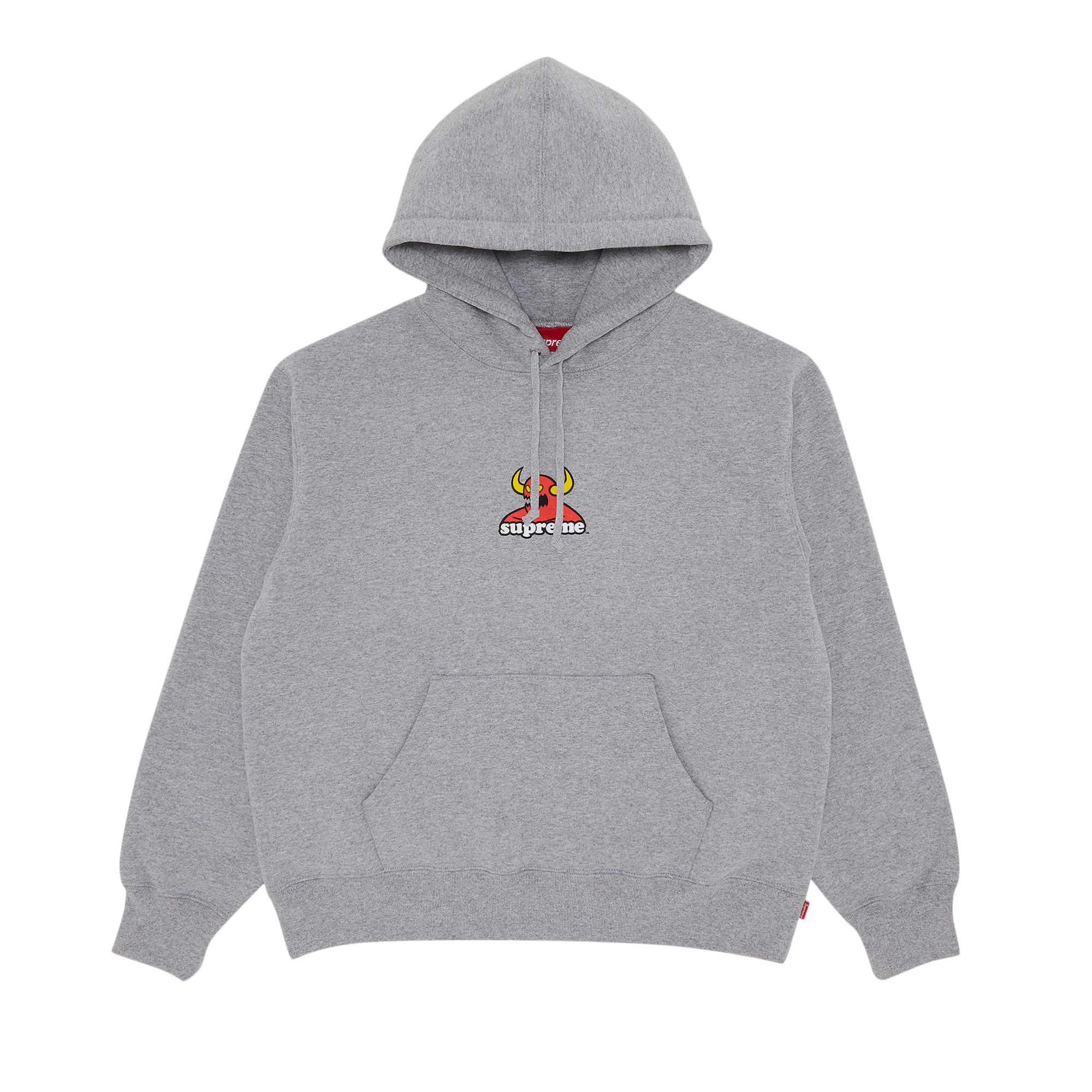 Pre-owned Supreme X Toy Machine Hooded Sweatshirt 'heather Grey'