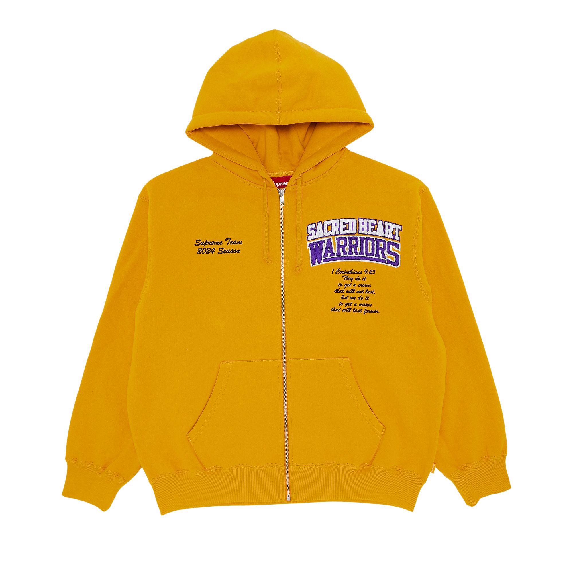 Supreme Salvation Zip Up Hooded Sweatshirt 'Gold' | Men's Size M