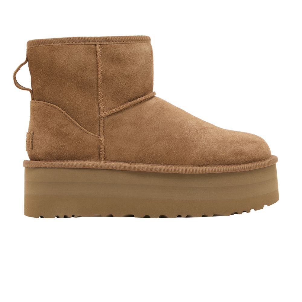 Pre-owned Ugg Wmns Classic Mini Platform Boot 'chestnut' In Brown