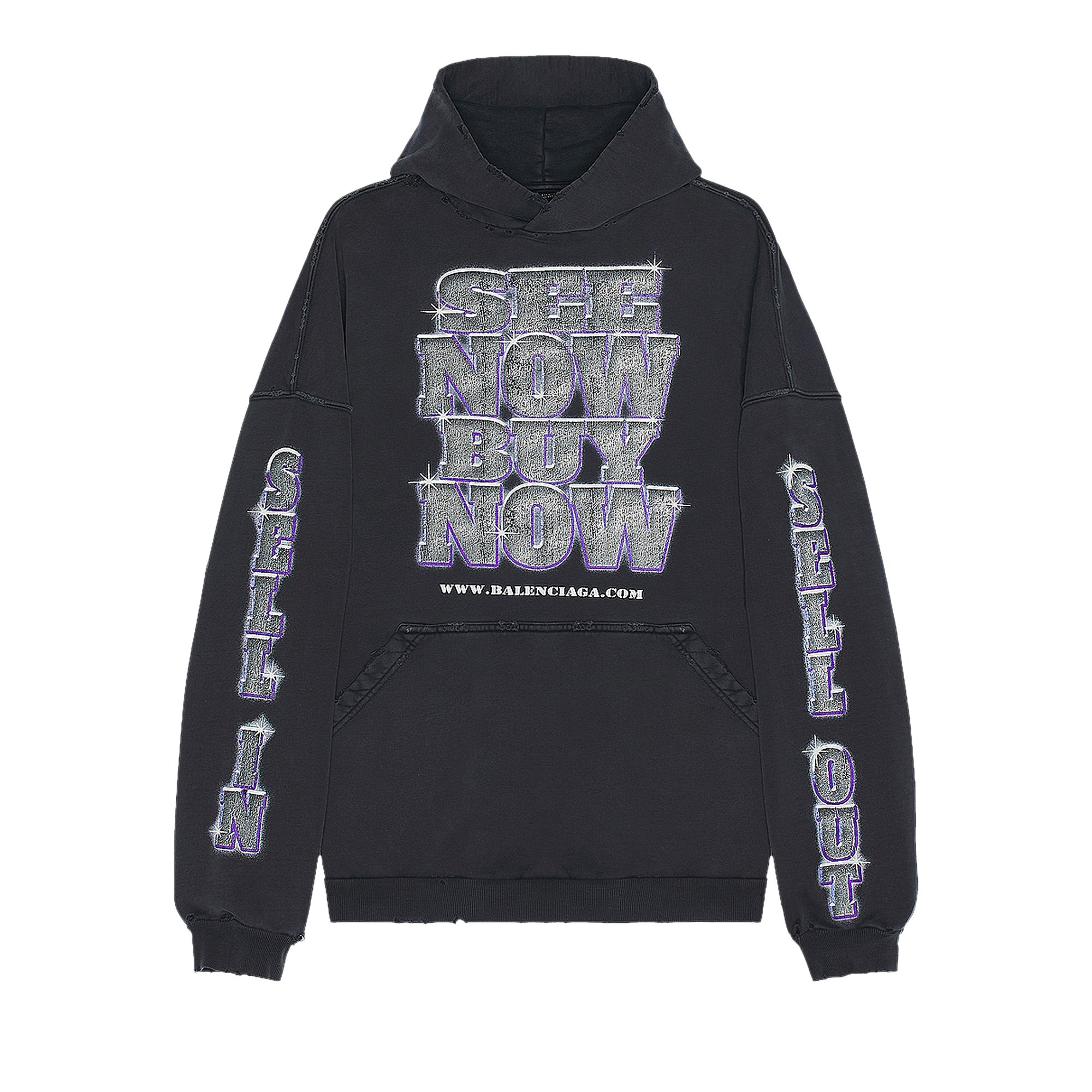Balenciaga Large Fit Hoodie 'Faded Black' | Men's Size L