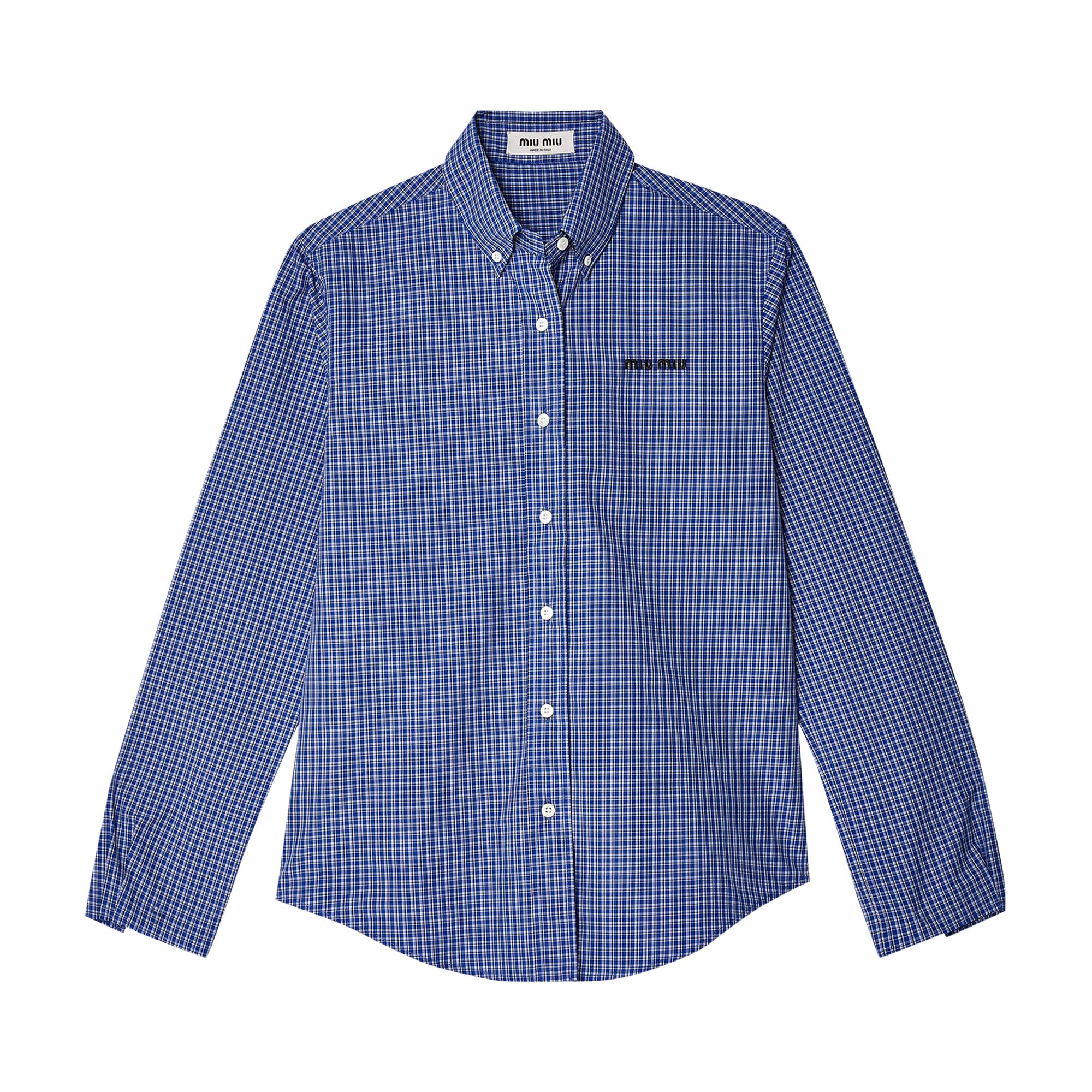 Miu Miu Check Shirt 'Blue' | Women's Size 38