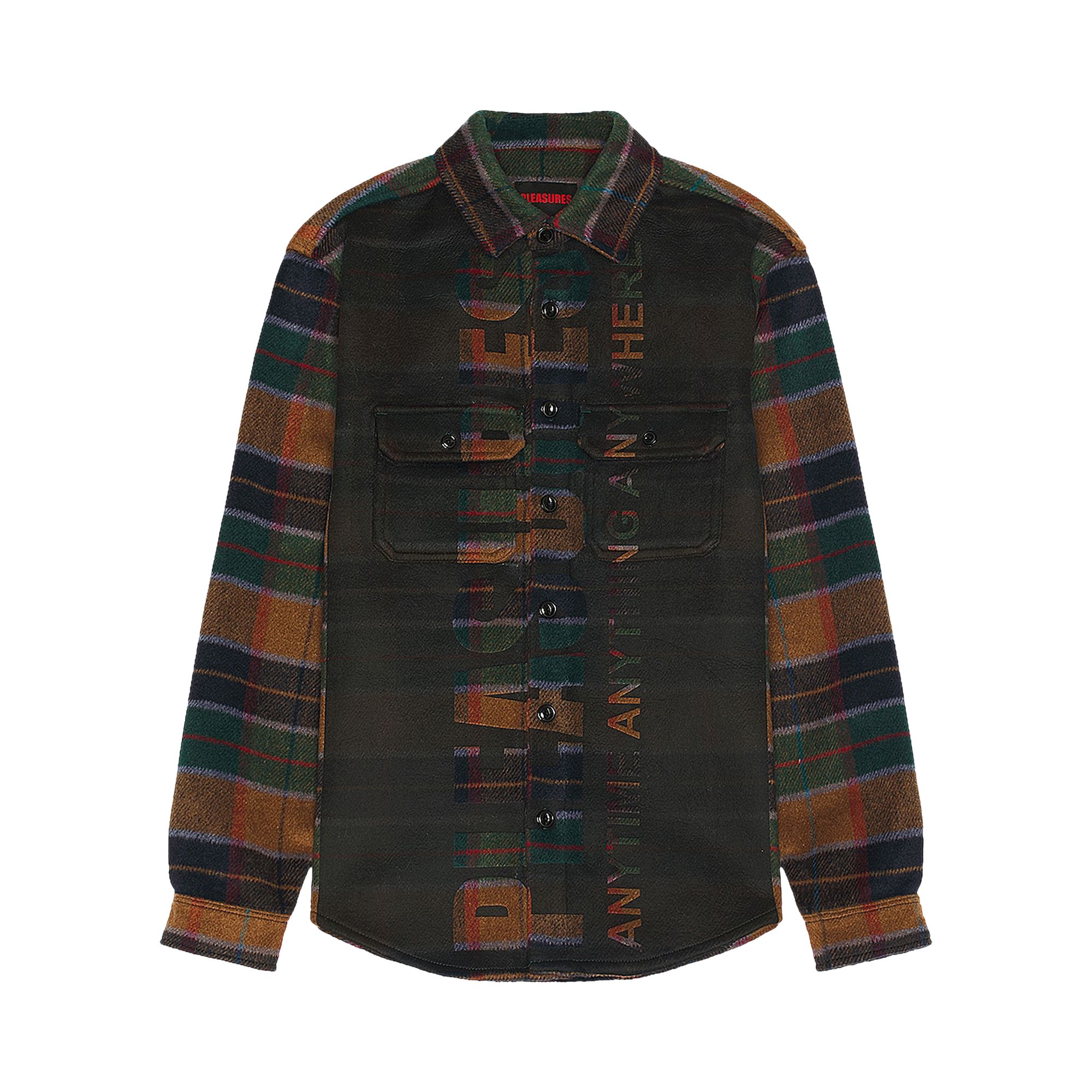 Pre-owned Pleasures Anytime Work Shirt 'olive' | Green | Men's Size Xl