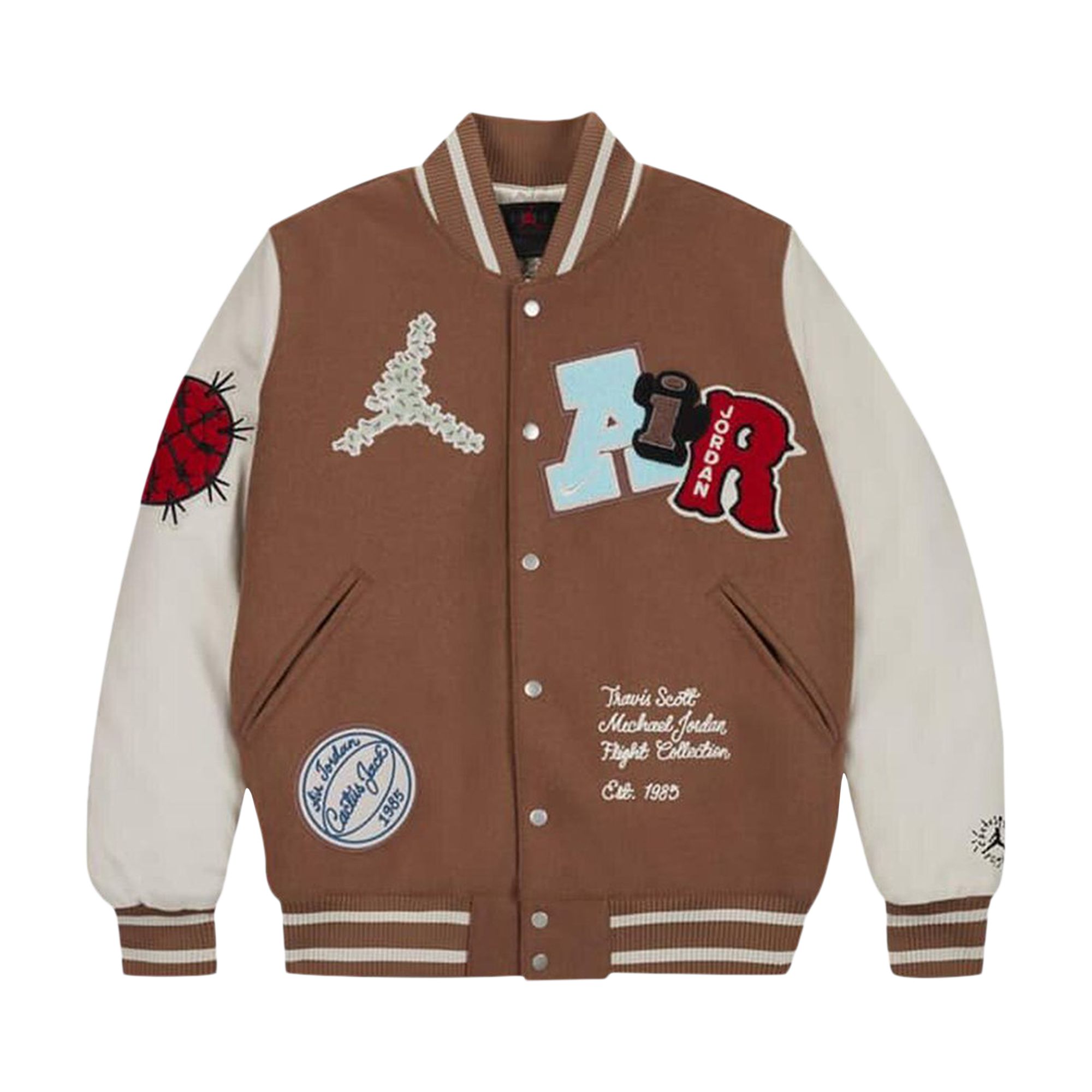 Air Jordan x Travis Scott Varsity Jacket (Asia Sizing) 'Antique Brown' | Men's Size M