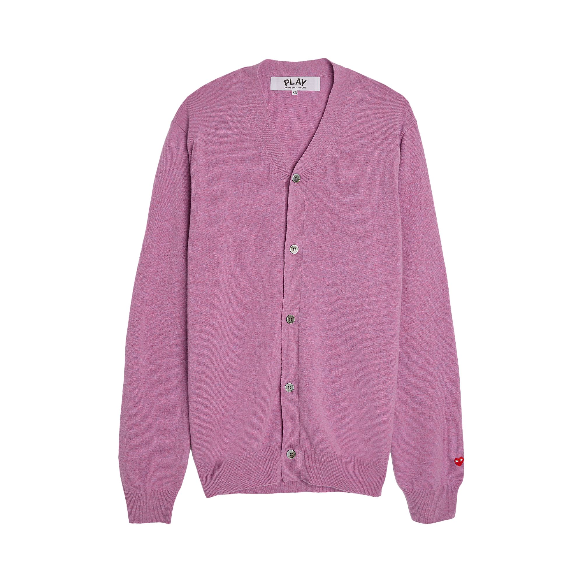 Pre-owned Comme Des Garçons Play Small Heart Cardigan 'purple'