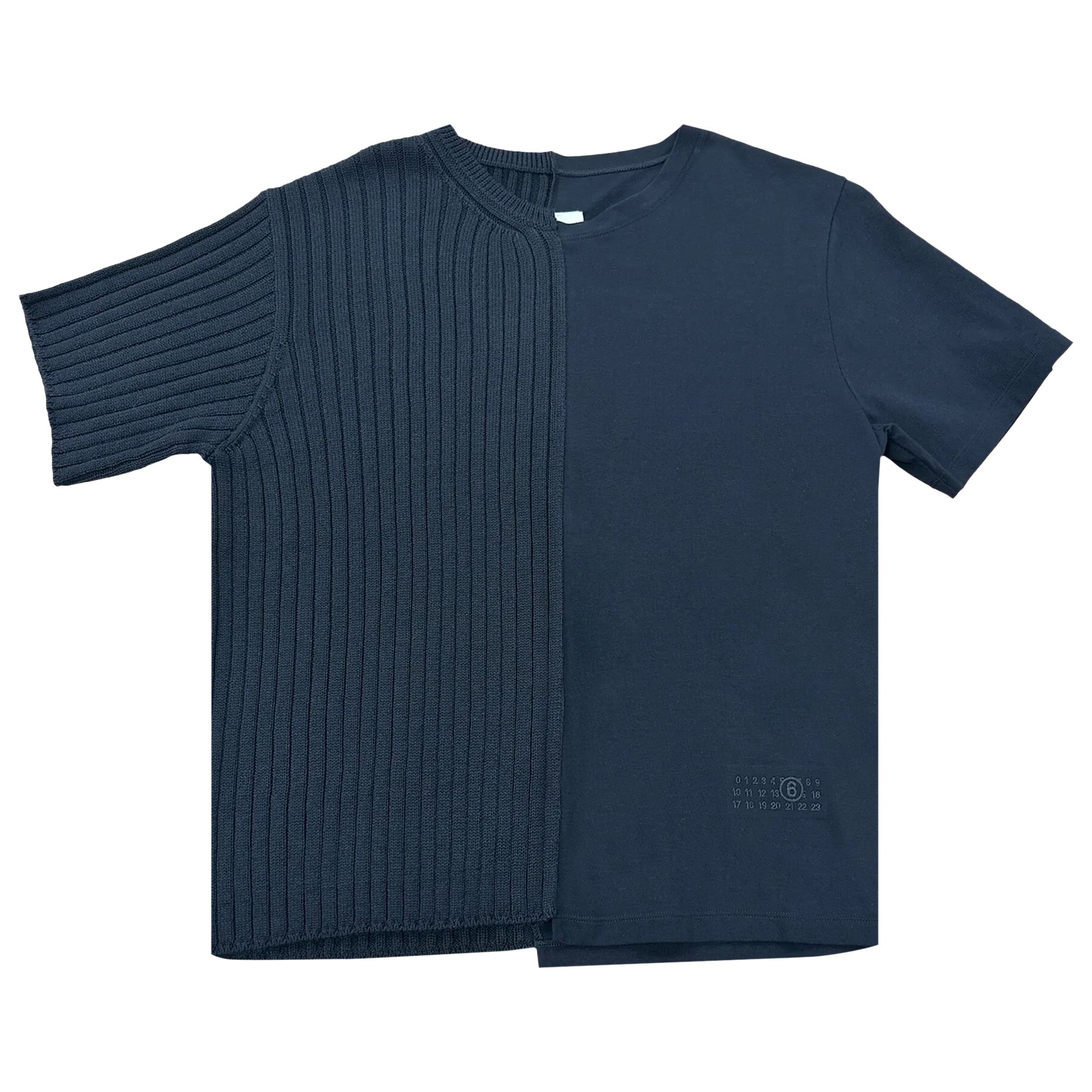 MM6 Maison Margiela Ribbed Short-Sleeve Top 'Black' | Men's Size S