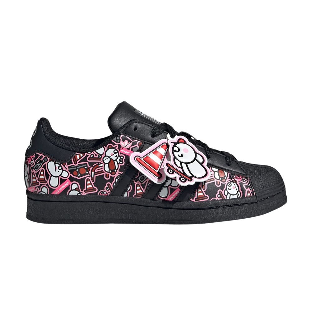 adidas James Jarvis x Originals Superstar Big Kid 'Abstract Trefoil' | Black | Kid's Size 5 - IE0252