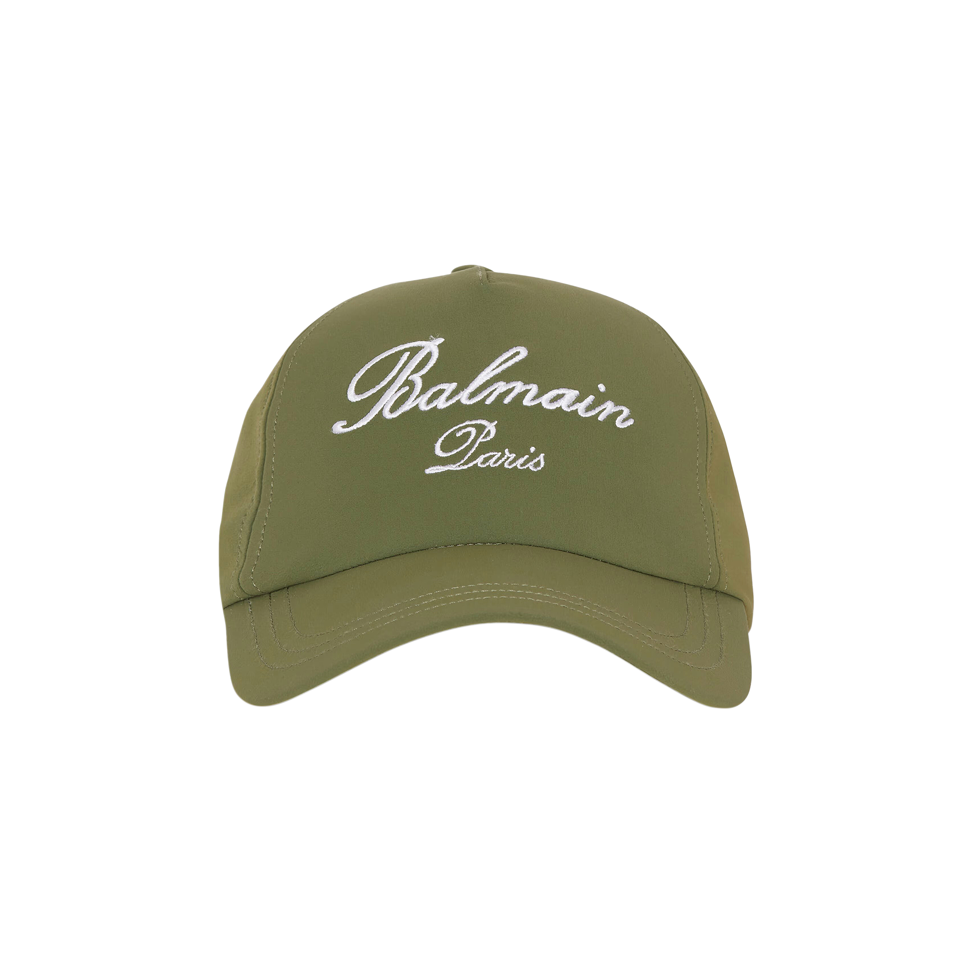 Pre-owned Balmain Signature Embroidered Cap 'khaki' In Green