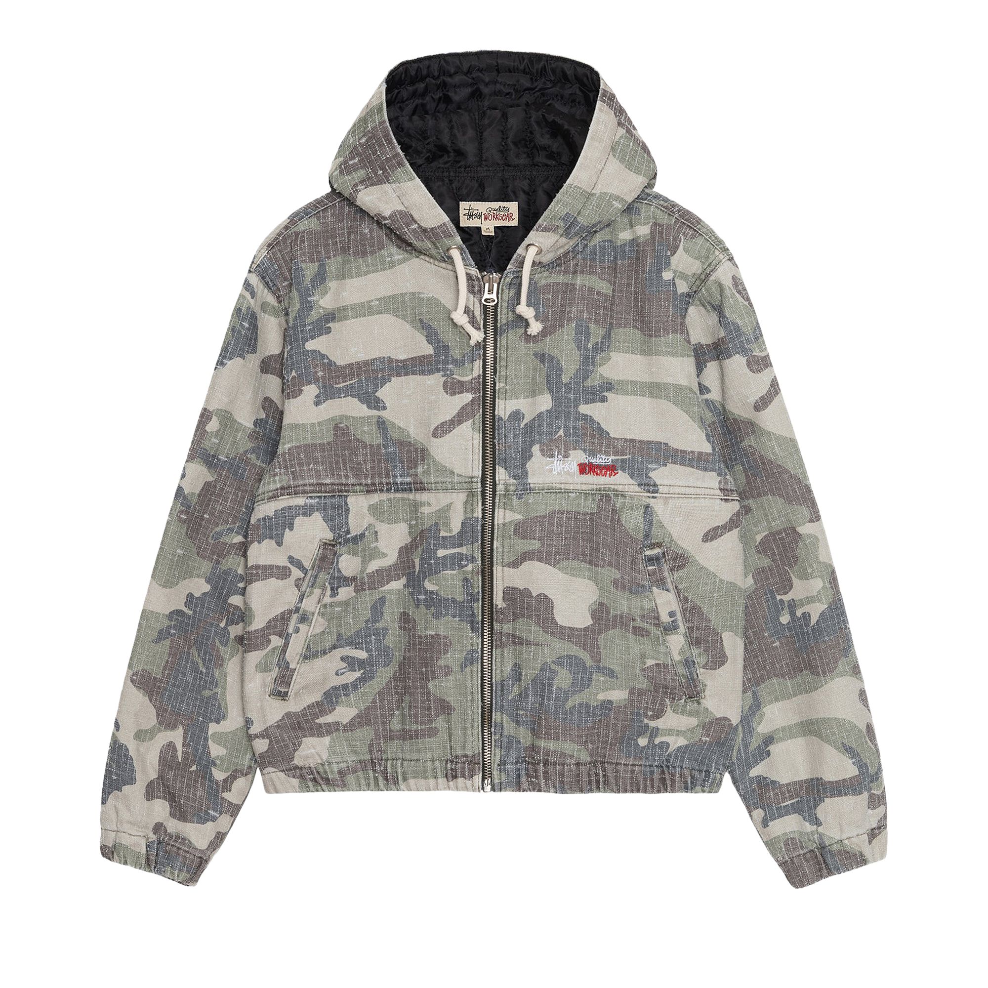 Pre-owned Stussy Needlepunch Work Jacket 'woodland Camo' In Multi-color