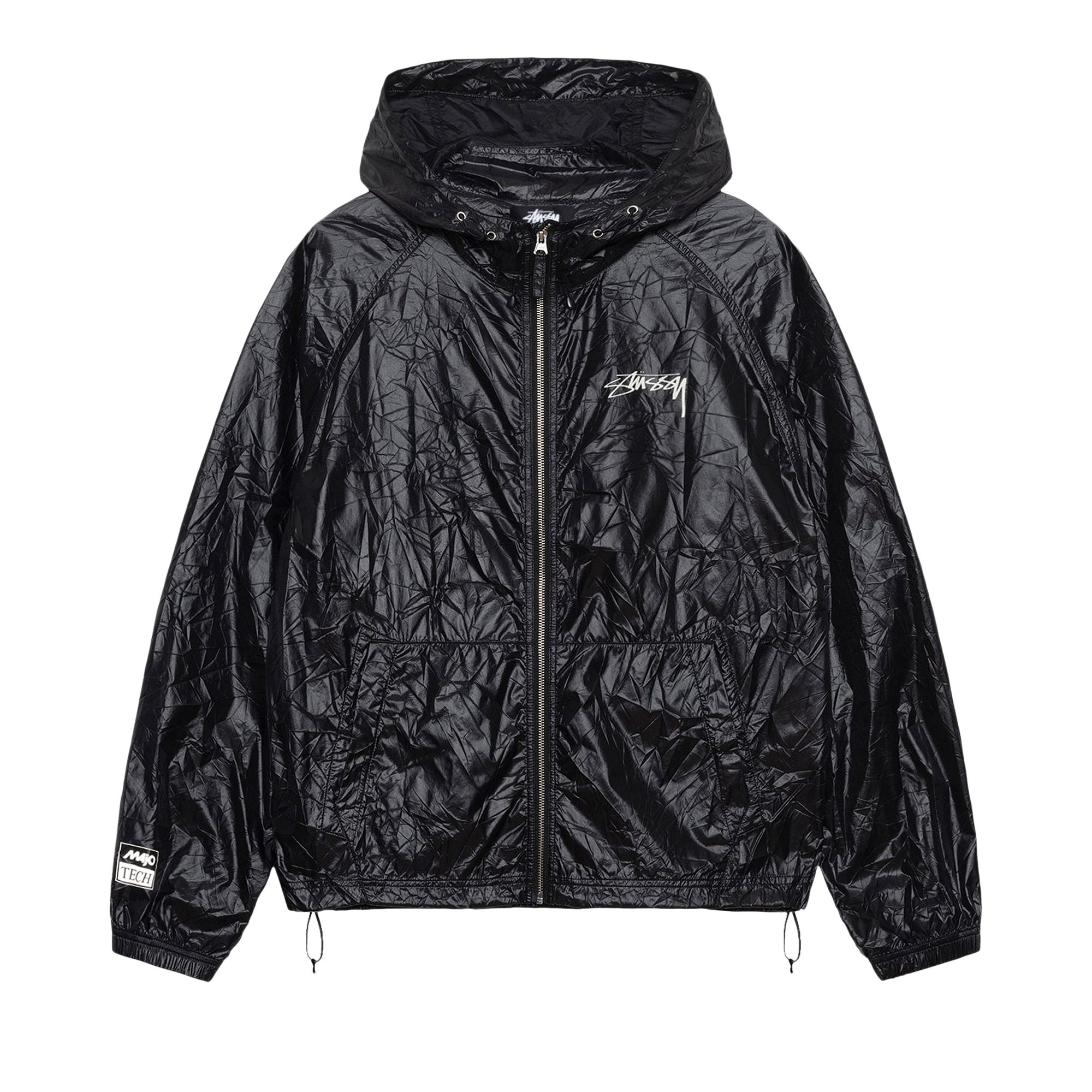 Pre-owned Stussy Beach Wrinkled Nylon Shell 'black'