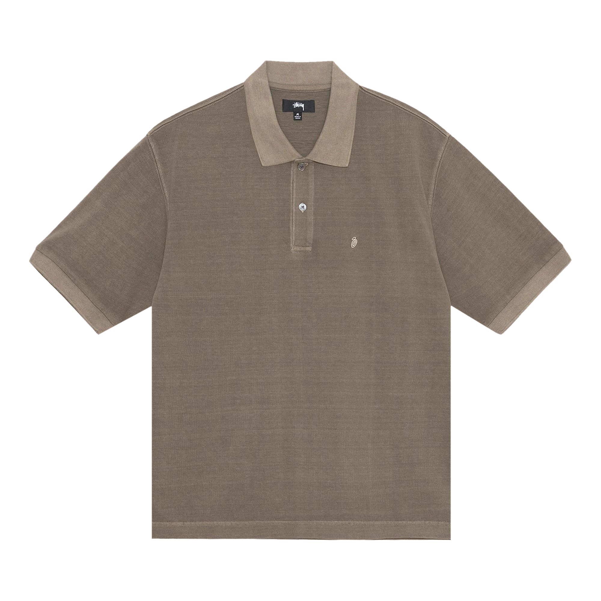 Stussy Pigment Dyed Pique Polo 'Taupe' | Brown | Men's Size L