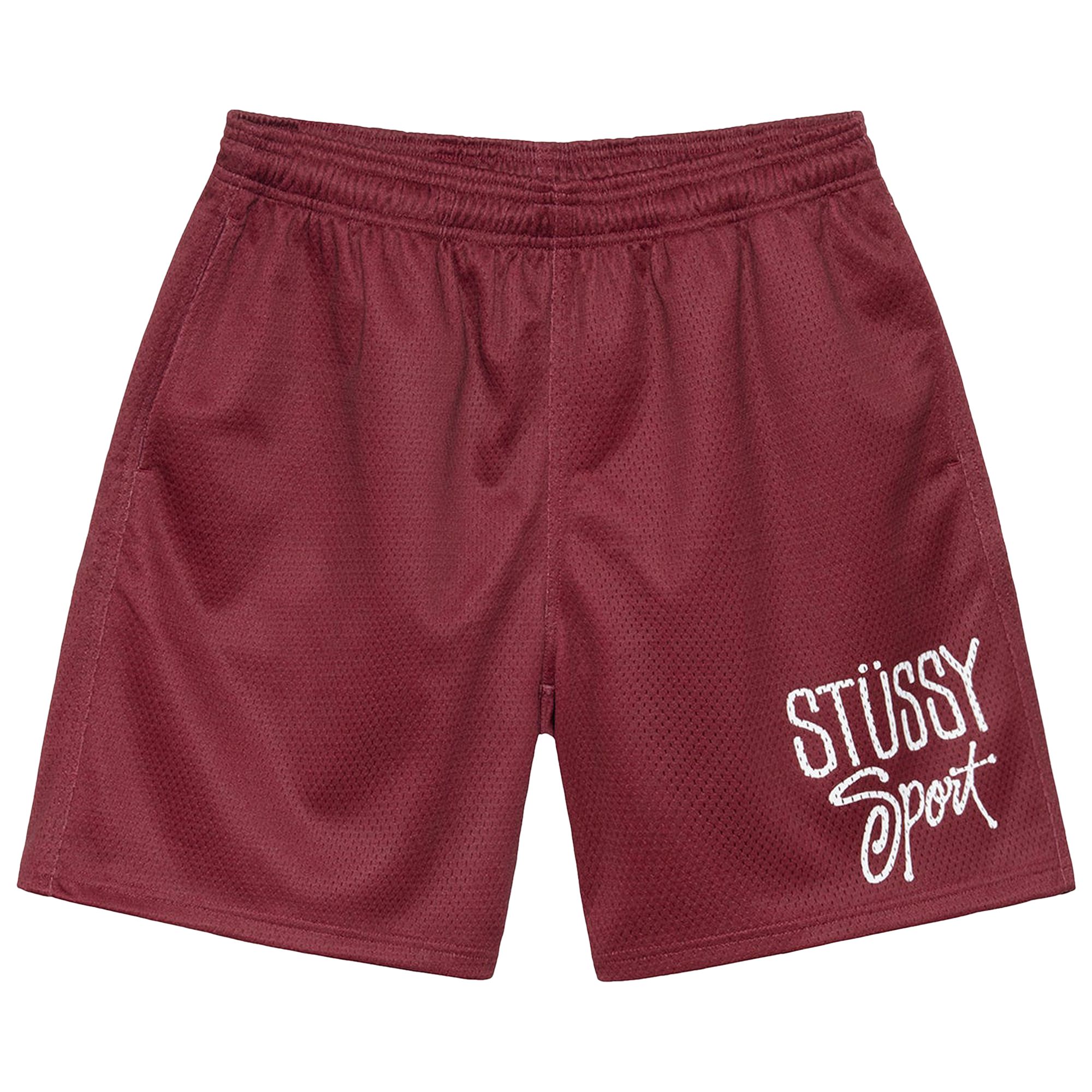 Pre-owned Stussy Mesh Short Sport 'maroon' In Red