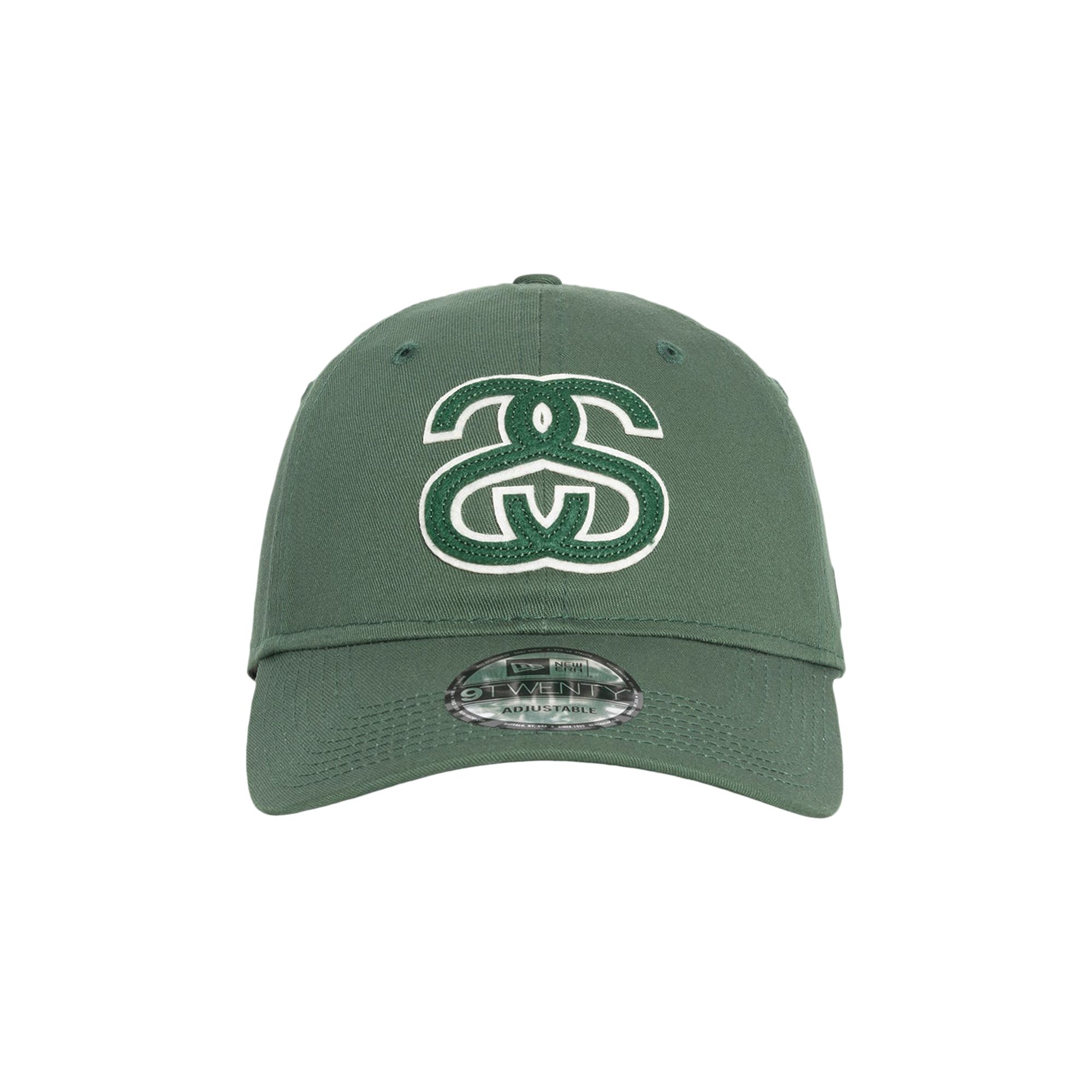 Pre-owned Stussy New Era 9twenty Ss Appliqué Hat 'pine' | Green | Men's Size Onesize