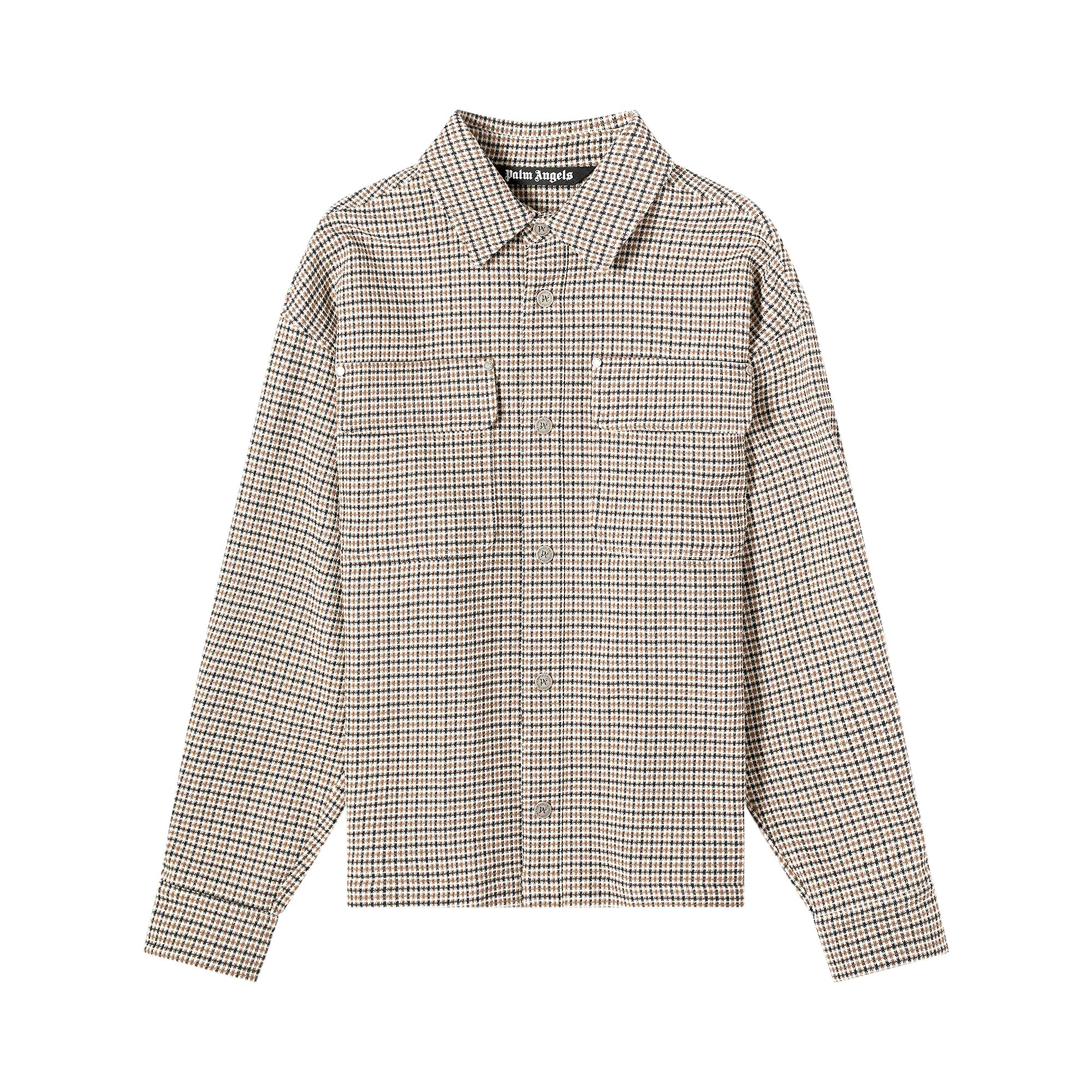 Pre-owned Palm Angels Check Back Logo Overshirt 'multicolor' In Multi-color