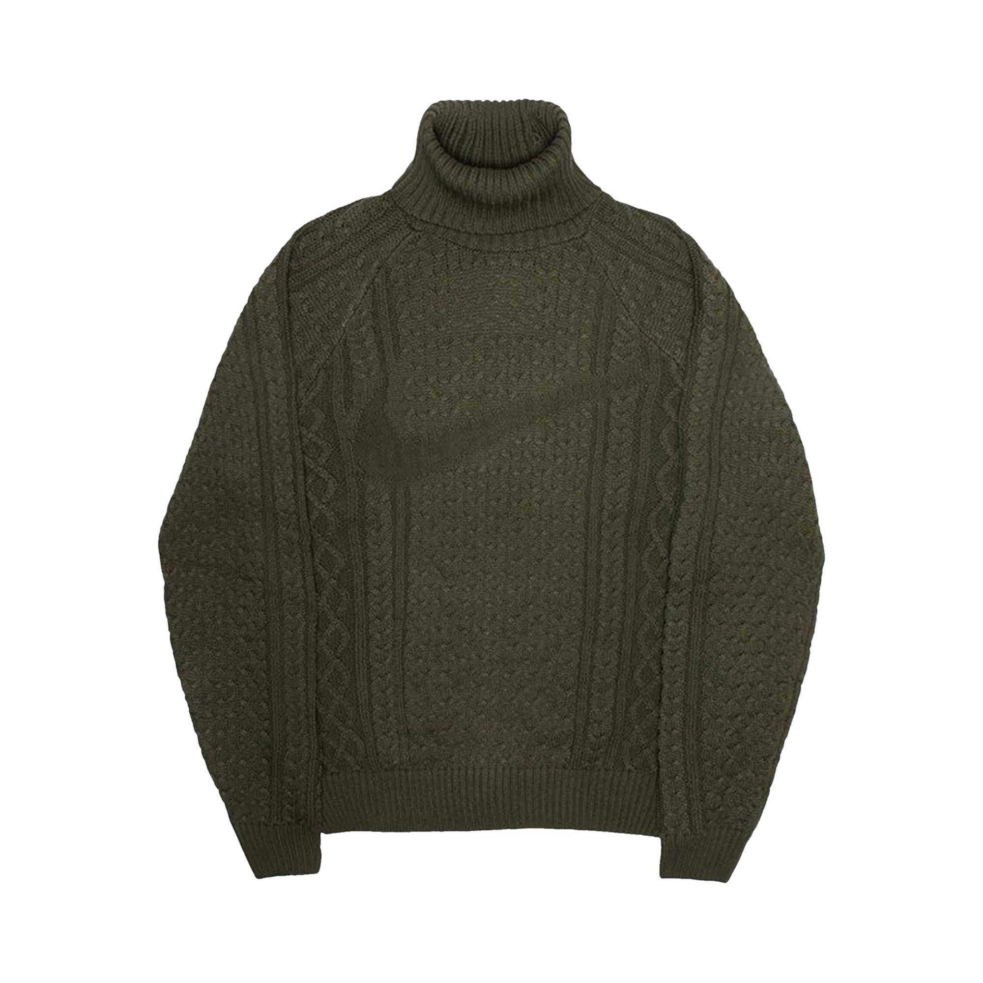 Pre-owned Nike Cable Knit Turtleneck Sweater 'cargo Khaki' | Tan | Men's Size Xxl In Brown