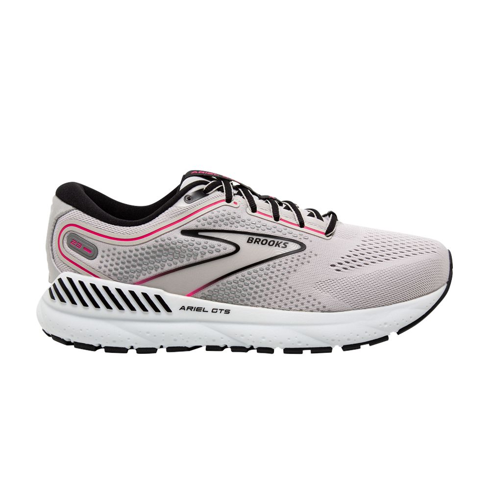 Pre-owned Brooks Wmns Ariel Gts 23 2e Wide 'grey Black Pink' | Women's Size 11 In Gray