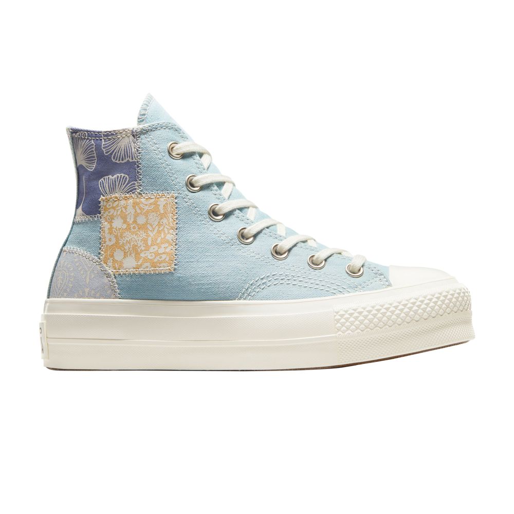 Pre-owned Converse Wmns Chuck Taylor All Star Lift Platform High 'denim Patchwork' In Blue