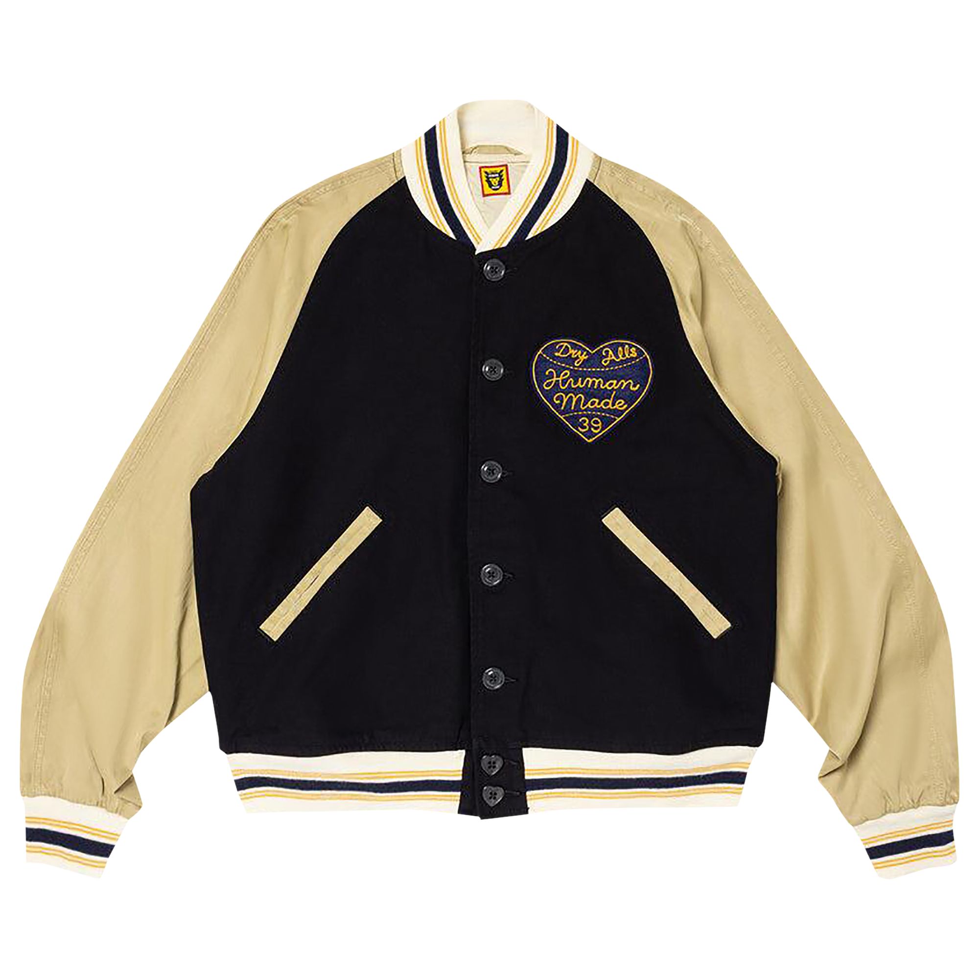 Pre-owned Human Made Baseball Jacket 'navy' In Blue
