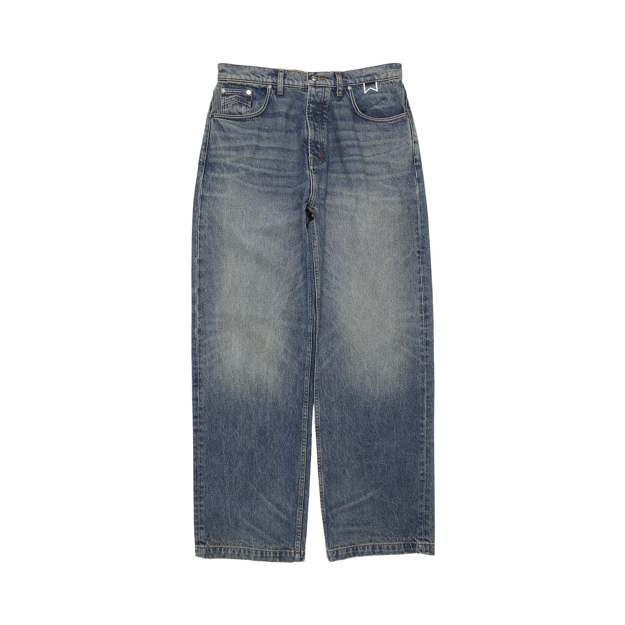 Pre-owned Rhude Wide Leg Denim Pant 'indigo' | Blue | Men's Size 33