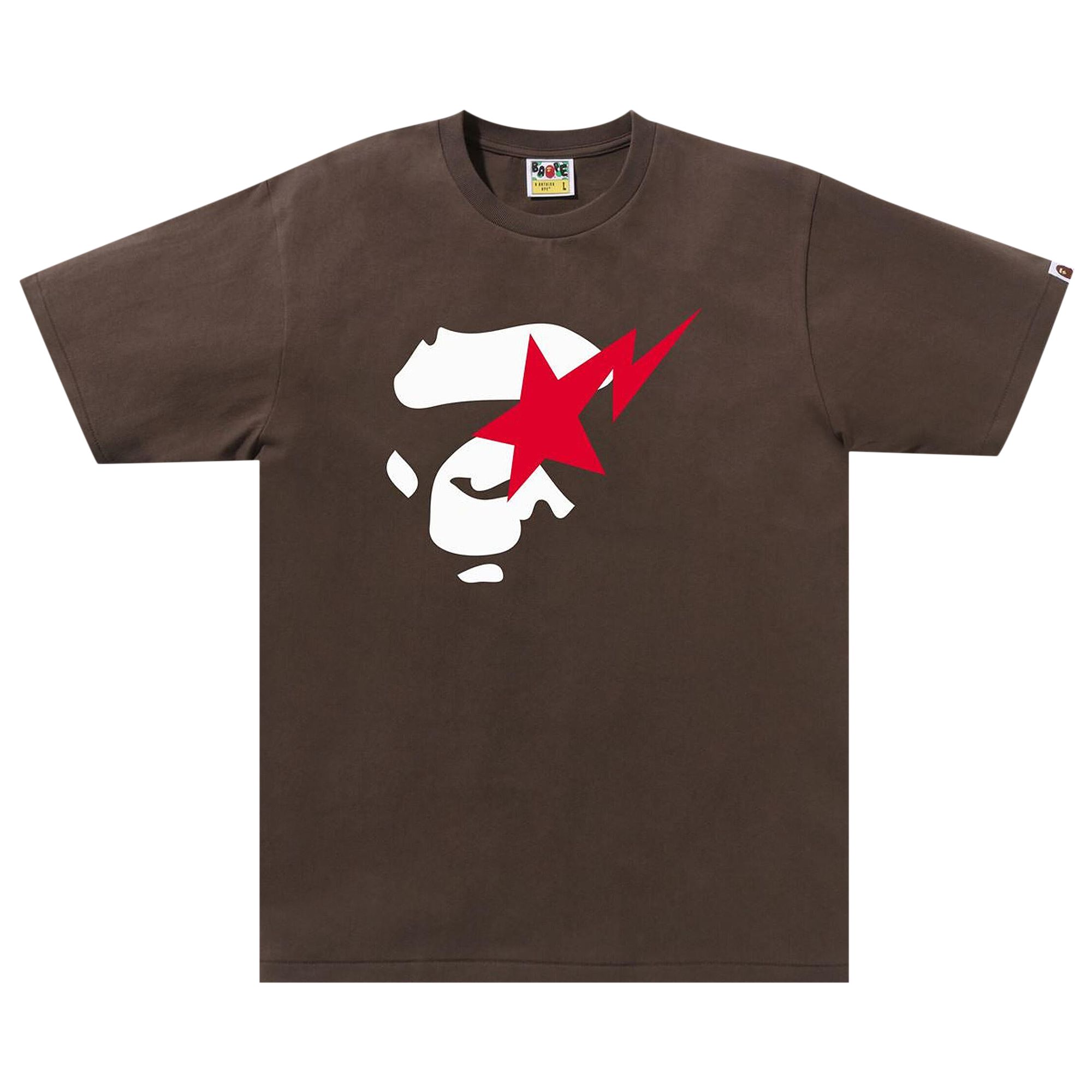 Pre-owned Bape Ape Face Sta Tee 'brown' | Men's Size S