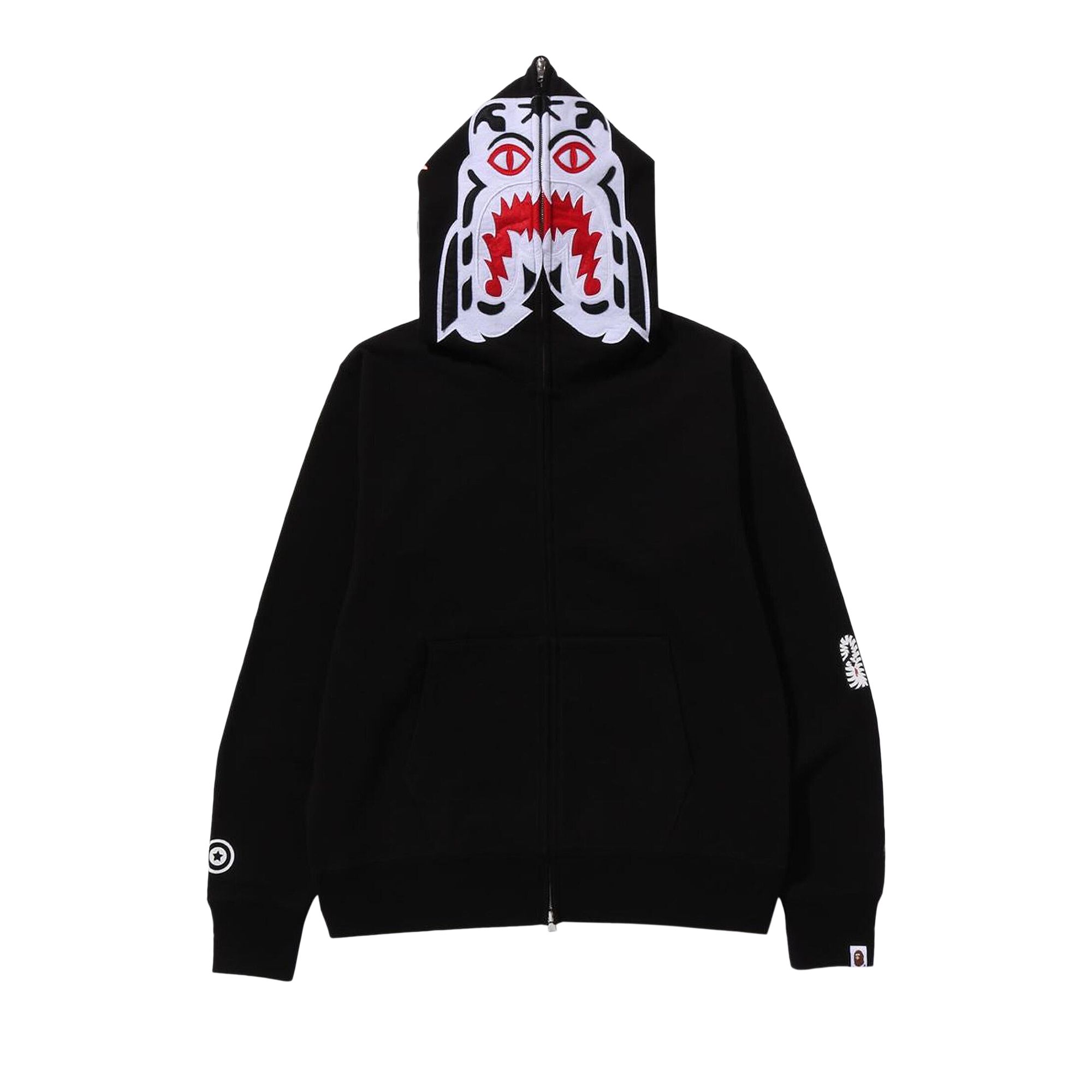 Pre-owned Bape Tiger Full Zip Hoodie 'black' | Men's Size L