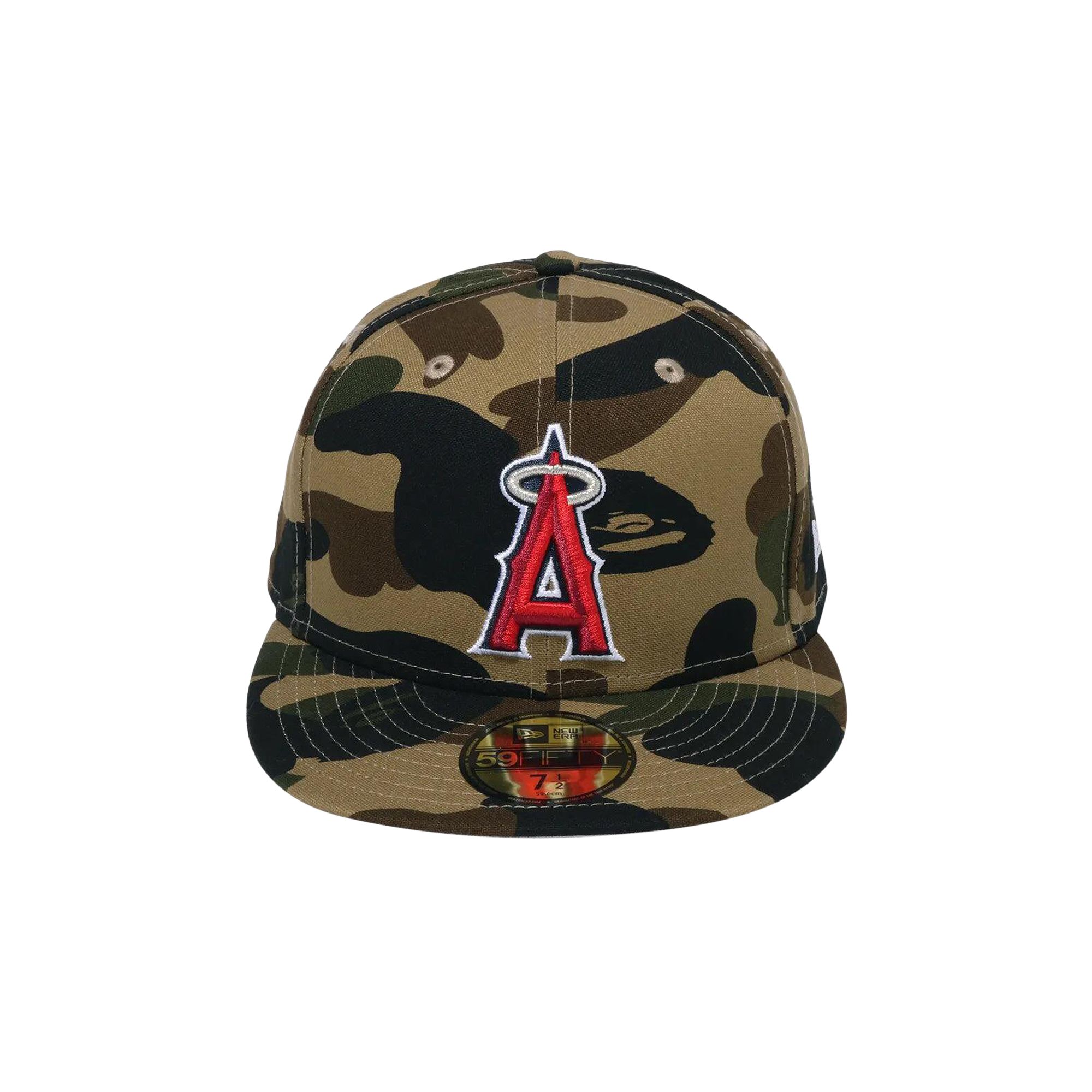 Pre-owned Bape X Mlb X New Era Los Angeles Angels 59fifty Cap 'green' | Men's Size 7.375