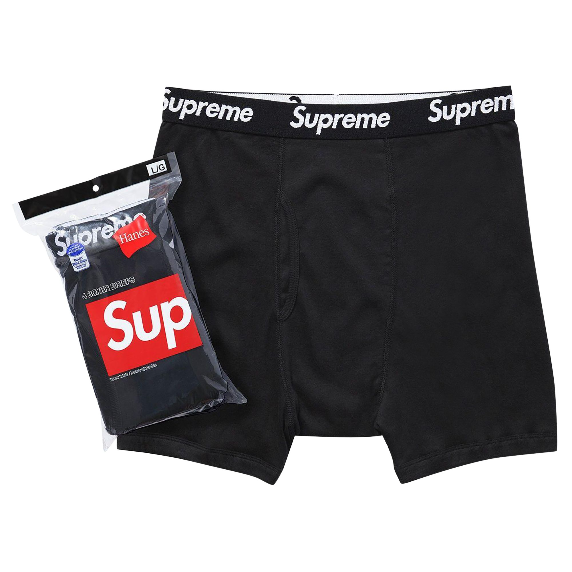 Pre-owned Supreme X Hanes Boxer Briefs (4 Pack) 'black'