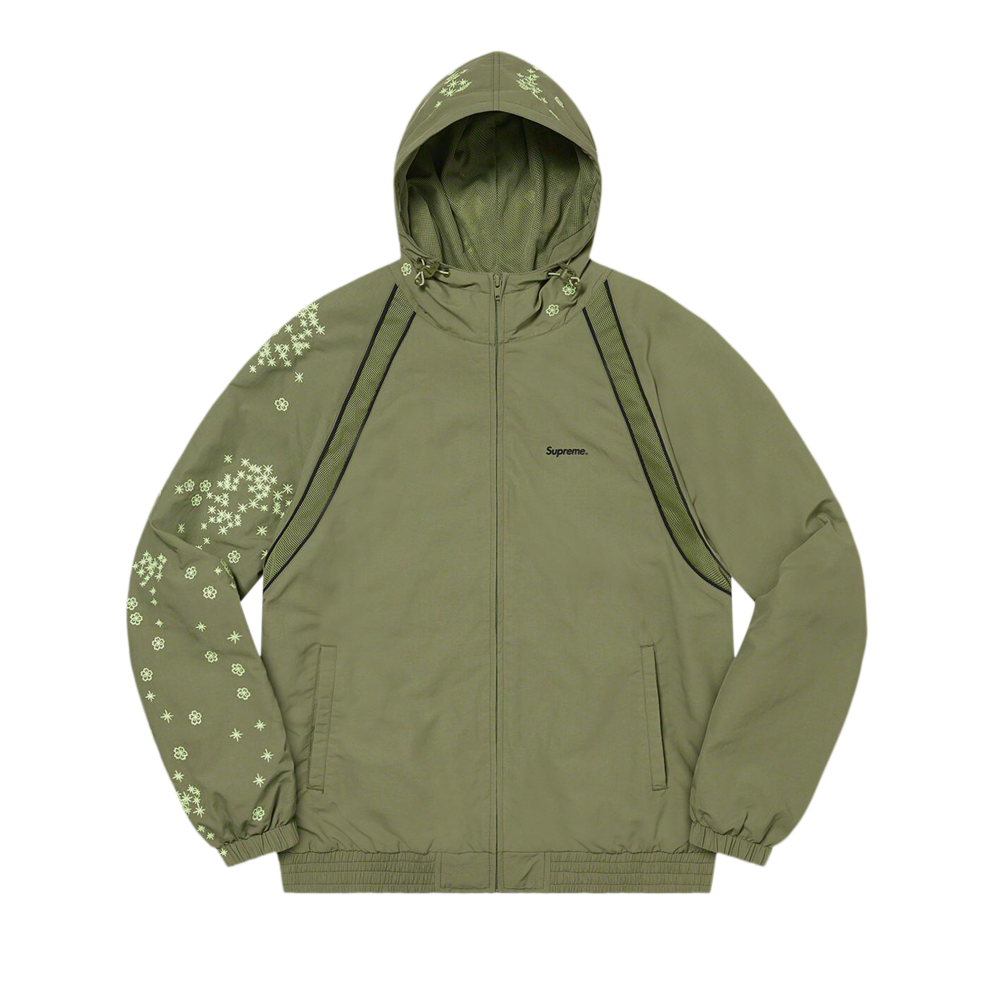 Pre-owned Supreme Aoi Glow-in-the-dark Track Jacket 'olive' In Green