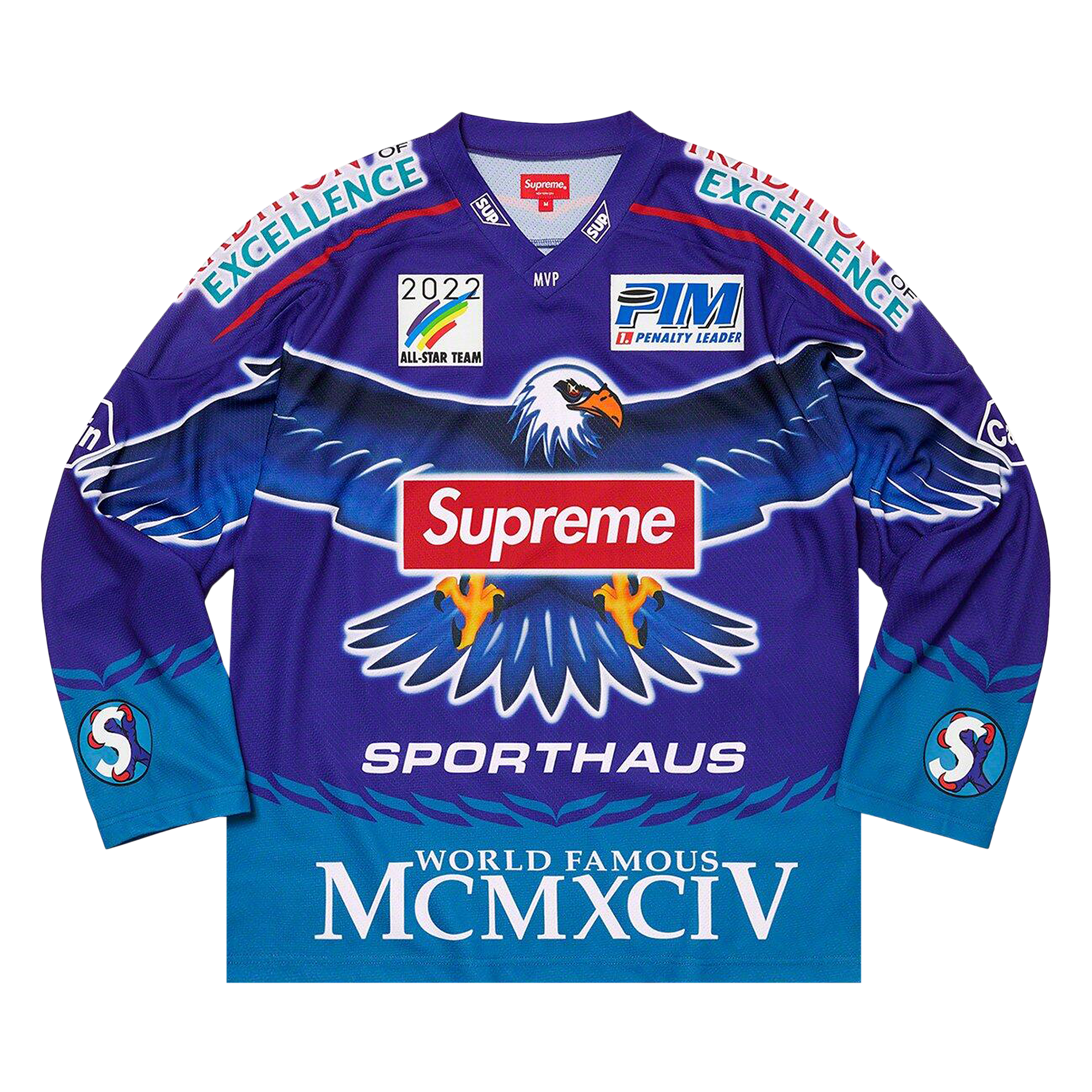 Pre-owned Supreme Eagle Hockey Jersey 'royal' In Blue
