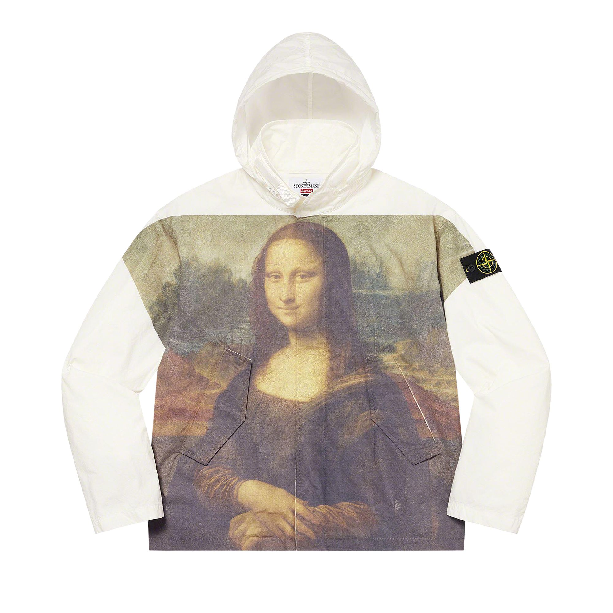 Pre-owned Supreme X Stone Island Cotton Cordura Shell Jacket 'mona Lisa' In White