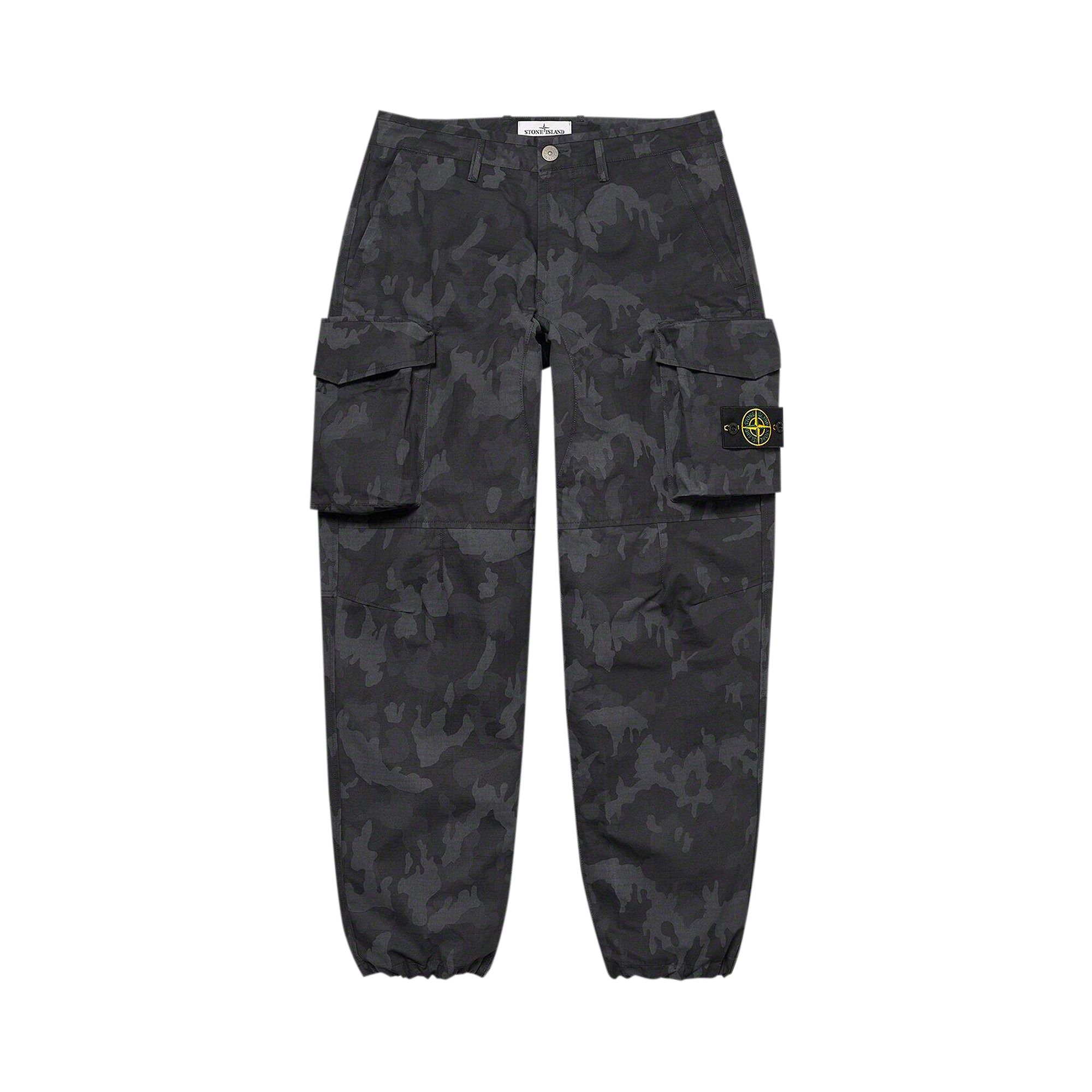 Pre-owned Supreme X Stone Island Reactive Ice Camo Ripstop Cargo Pant 'black'