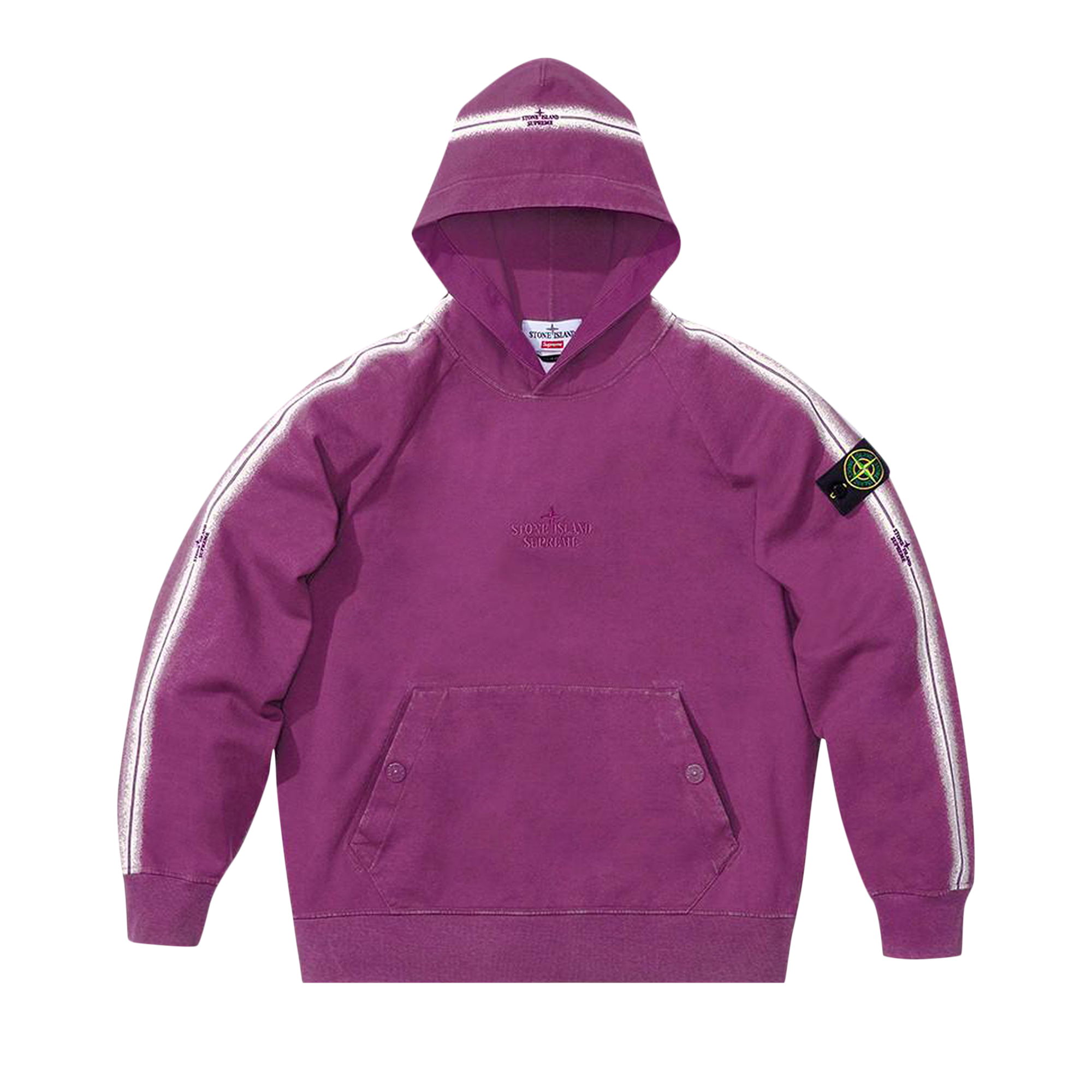 Pre-owned Supreme X Stone Island Stripe Hooded Sweatshirt 'purple'