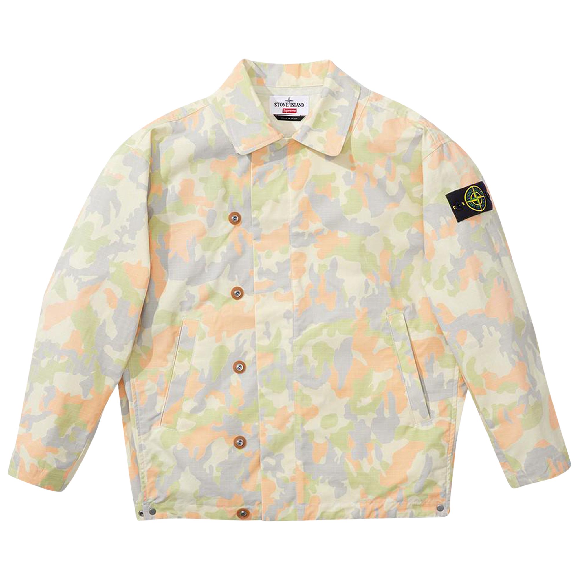 Pre-owned Supreme X Stone Island Reactive Ice Camo Ripstop Jacket 'tan'