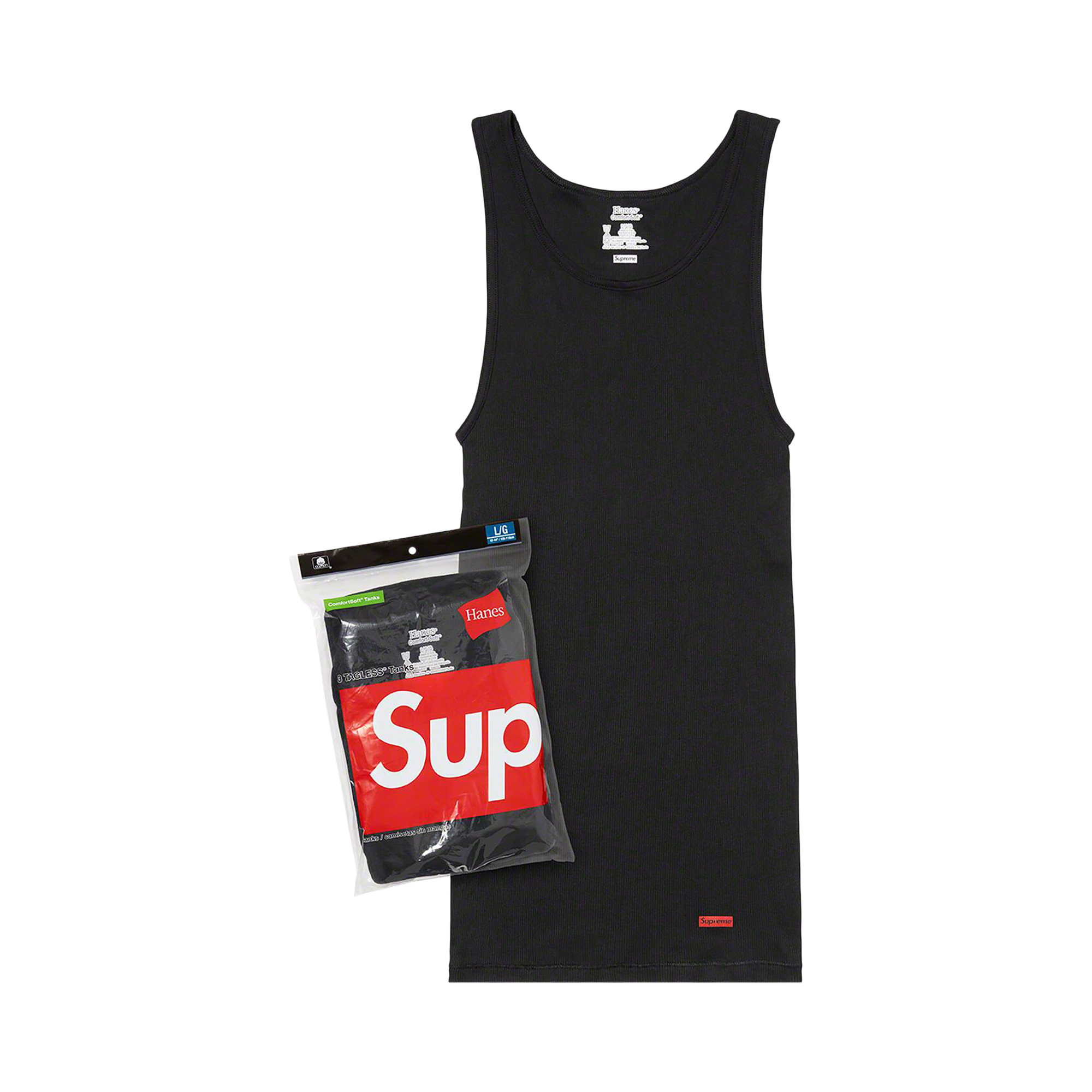 Pre-owned Supreme X Hanes Tagless Tank Tops (3 Pack) 'black'