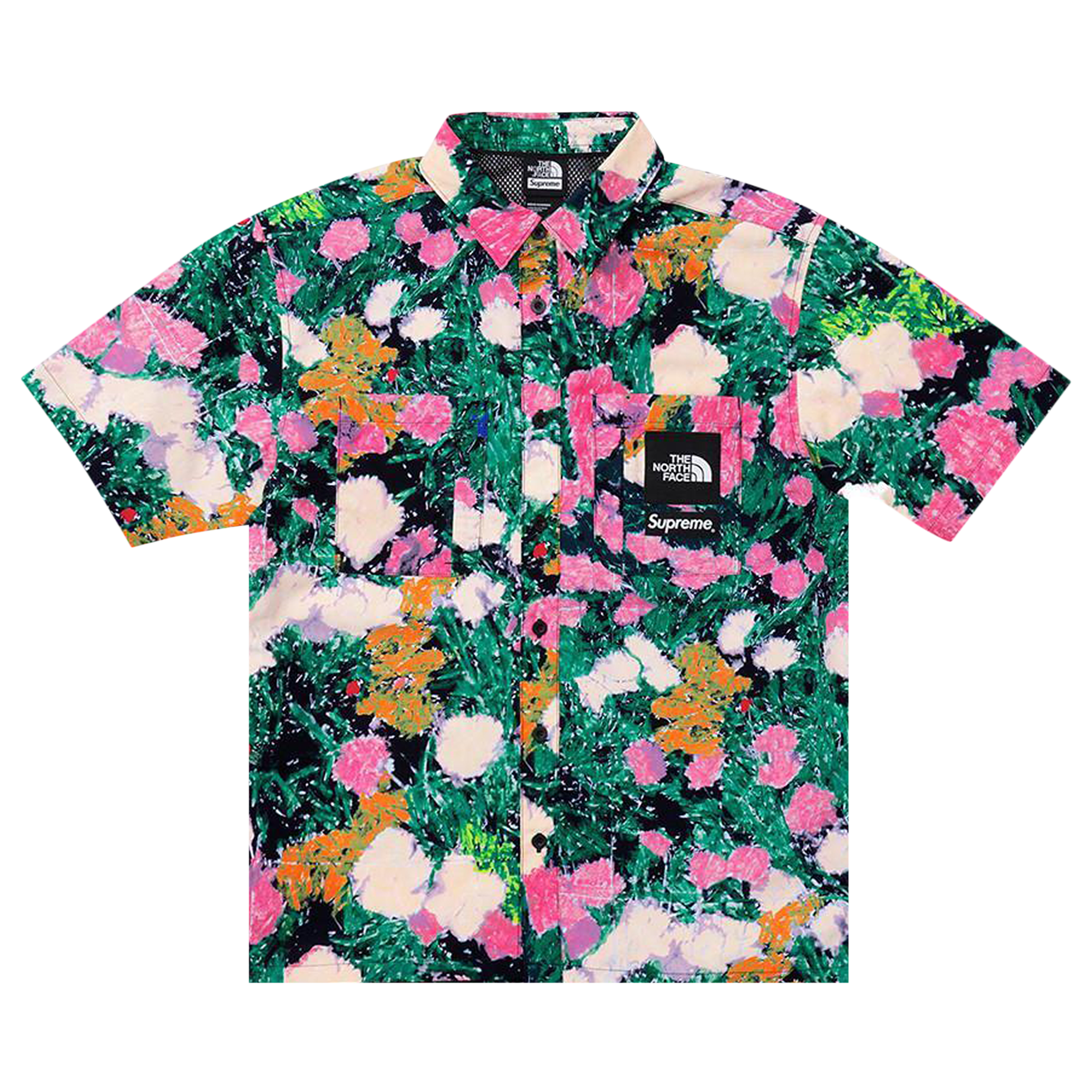 Pre-owned Supreme X The North Face Trekking Short-sleeve Shirt 'flowers' In Multi-color