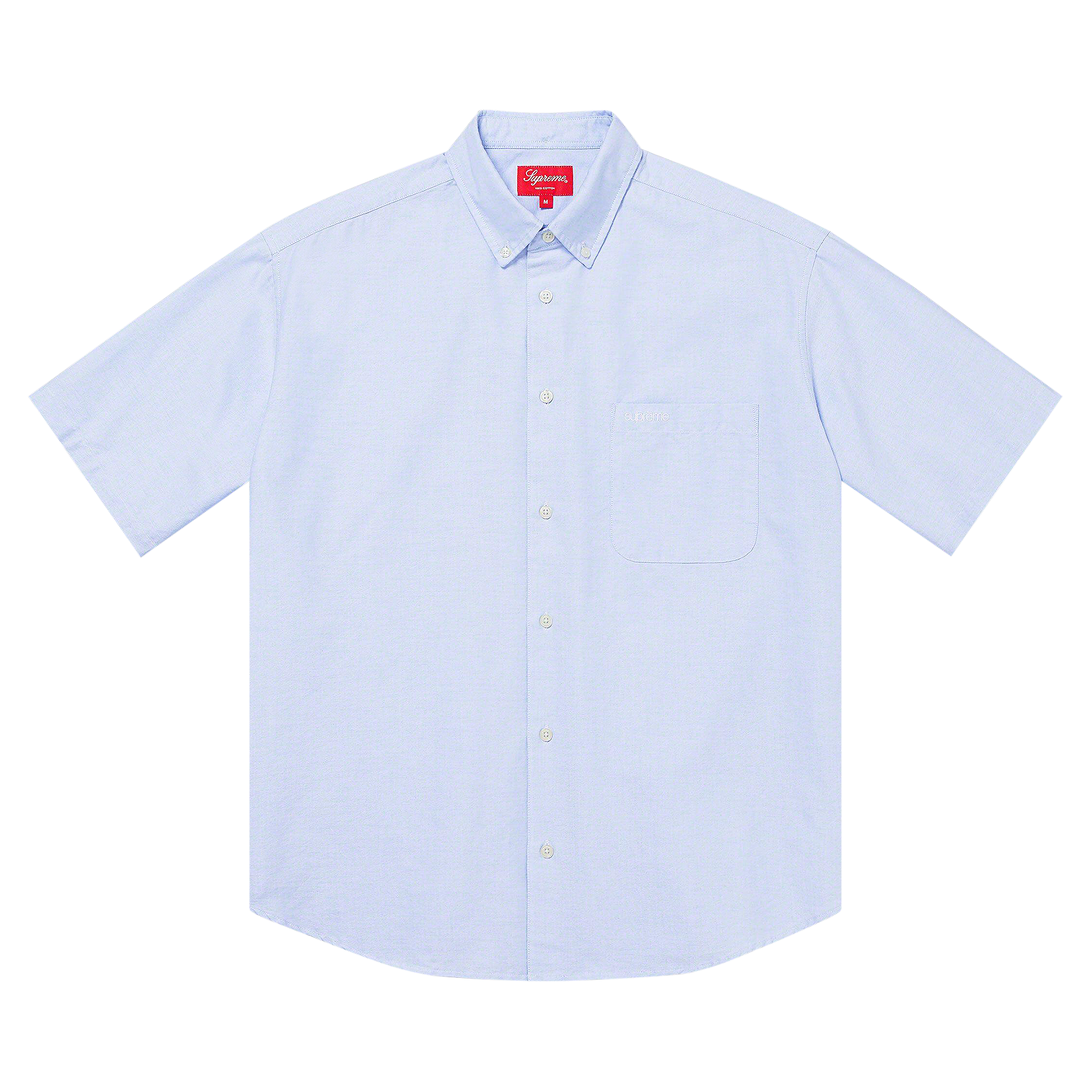 Pre-owned Supreme Loose Fit Short-sleeve Oxford Shirt 'light Blue'
