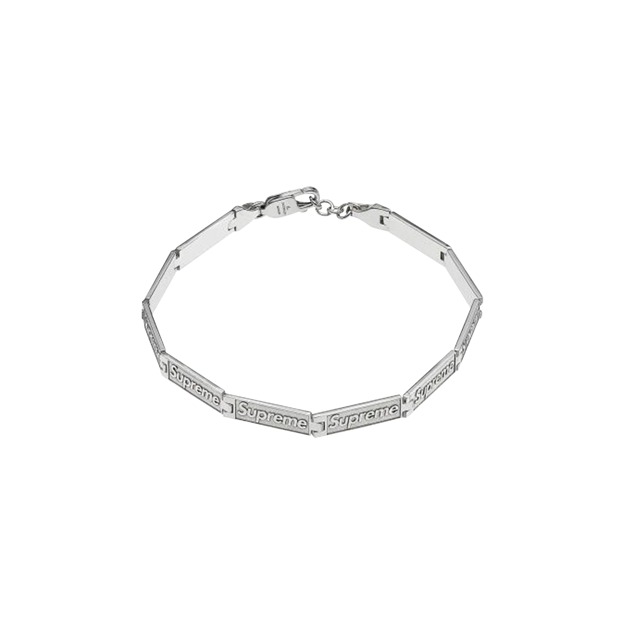 Pre-owned Supreme X Jacob & Co. Logo Link Bracelet 'sterling Silver'
