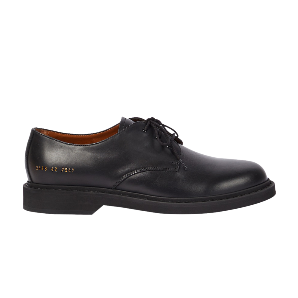Common Projects serial number-print leather Derby shoes - Black