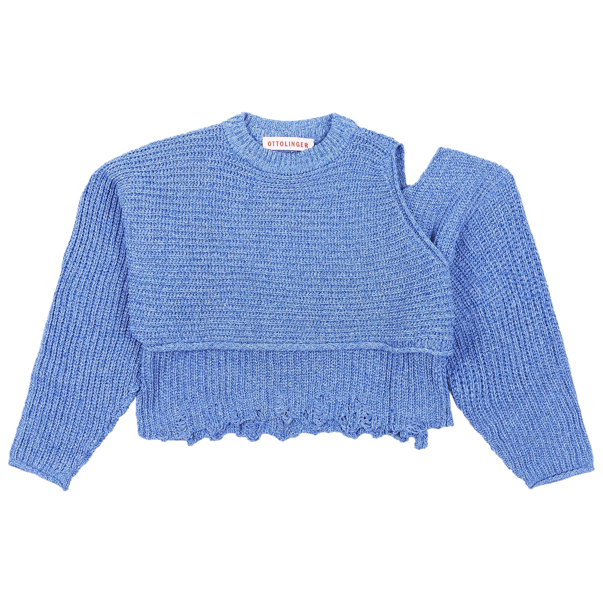 Pre-owned Ottolinger Knitted Deconstructed Wrap Knit Top 'blue'