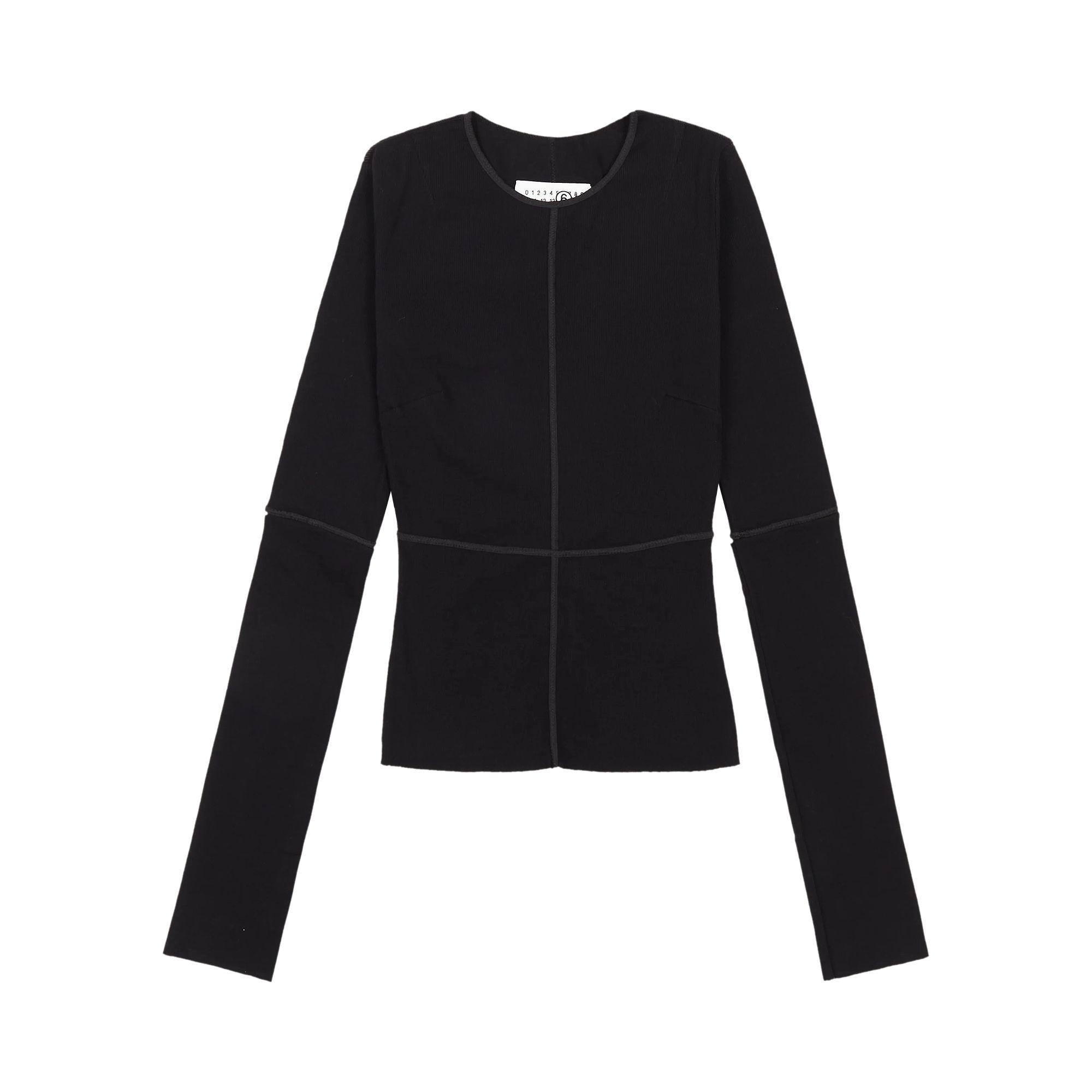 MM6 Maison Margiela Rib Jersey Long-Sleeve T-Shirt 'Black' | Men's Size L