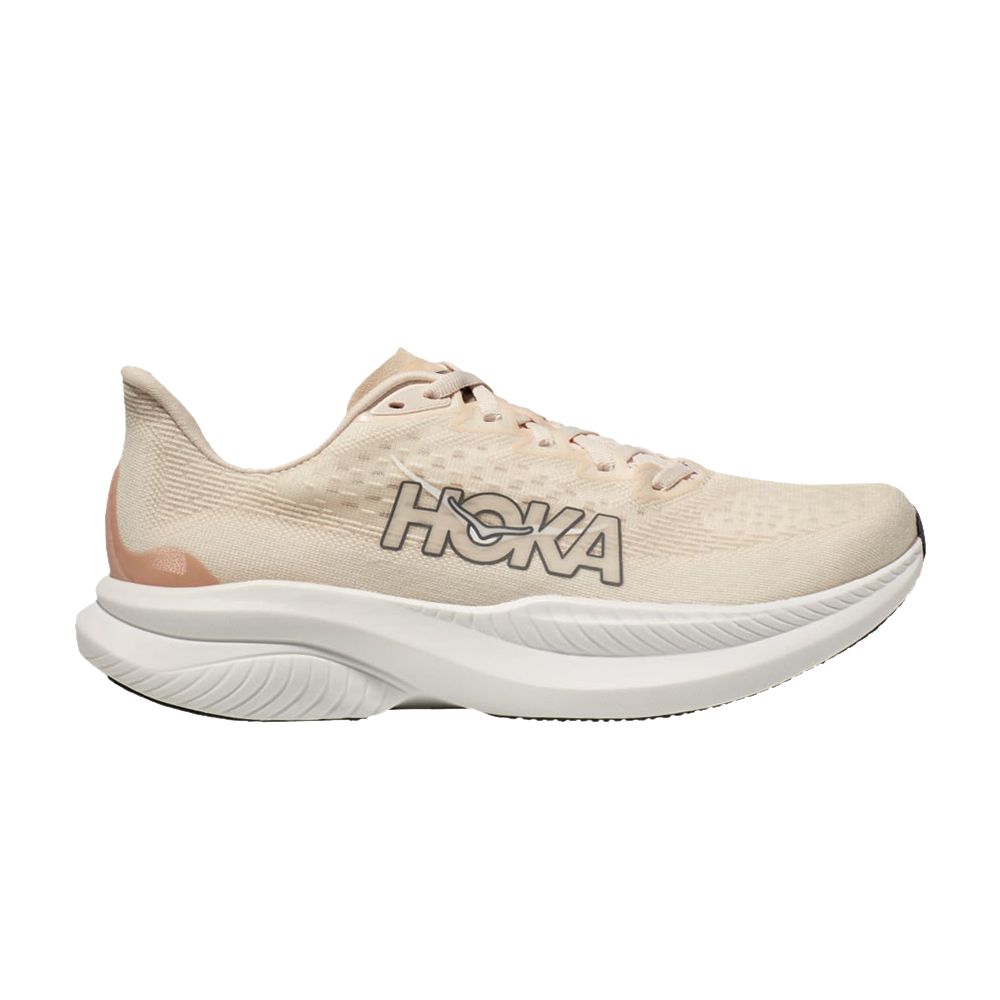 Pre-owned Hoka Wmns Mach 6 'eggnog Vanilla' In Cream