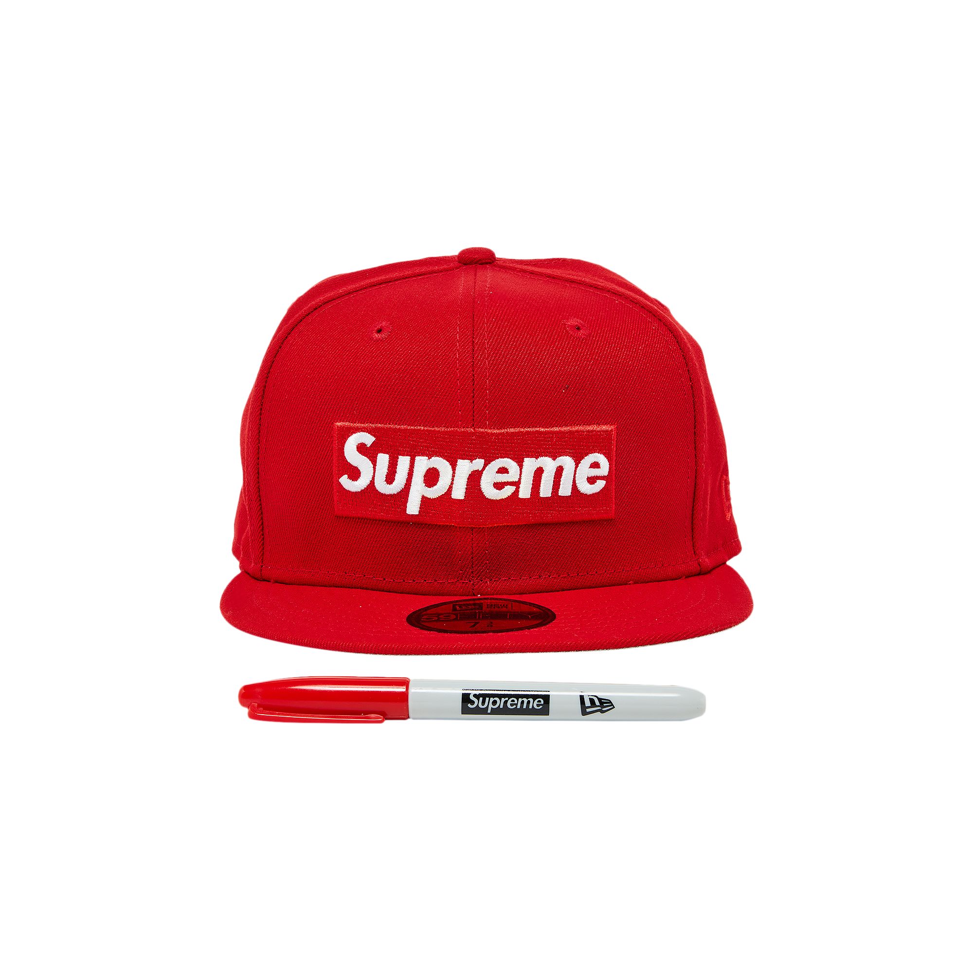 Supreme Sharpie Box Logo New Era 'Red' | Men's Size 7.75
